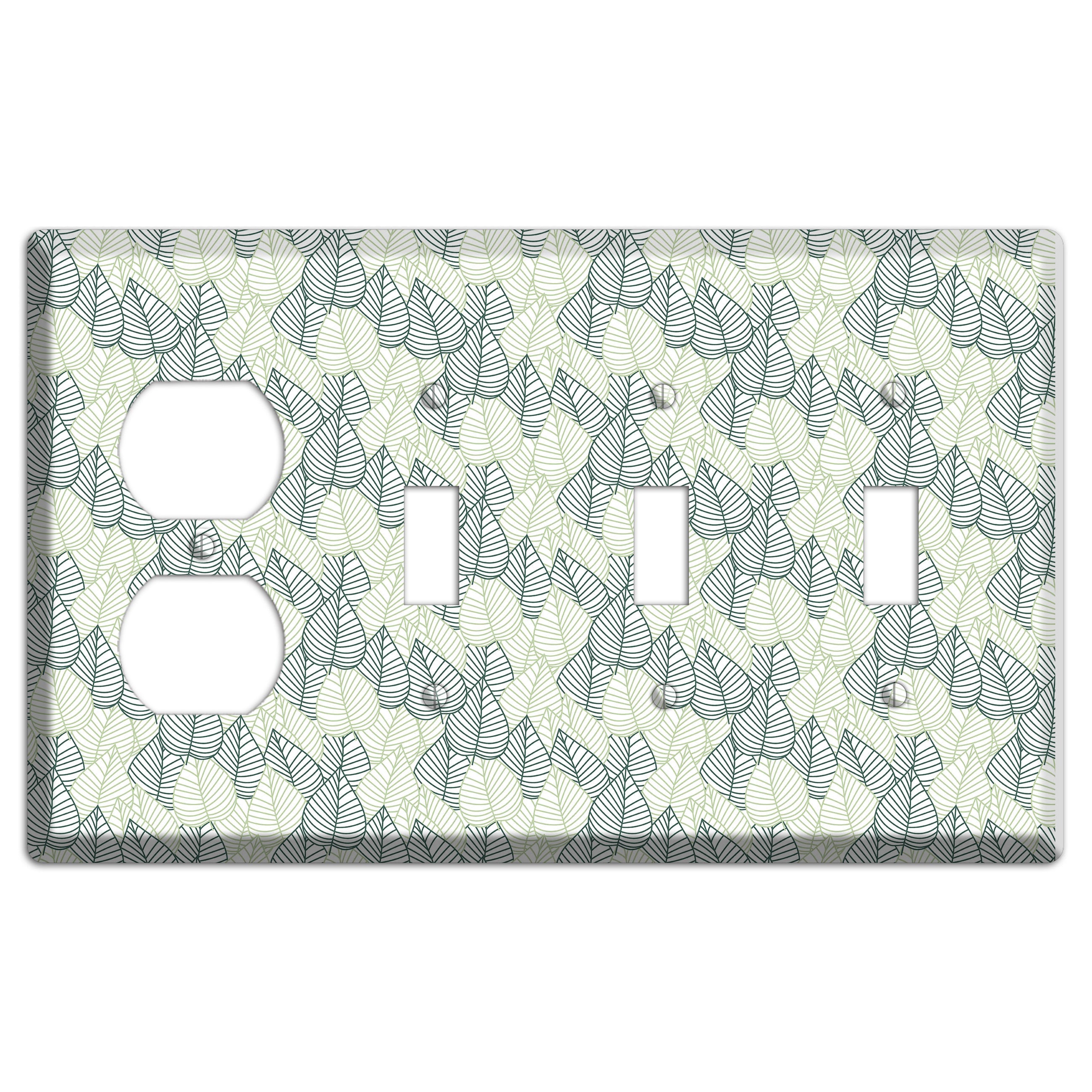 Leaves Style N Duplex / 3 Toggle Wallplate