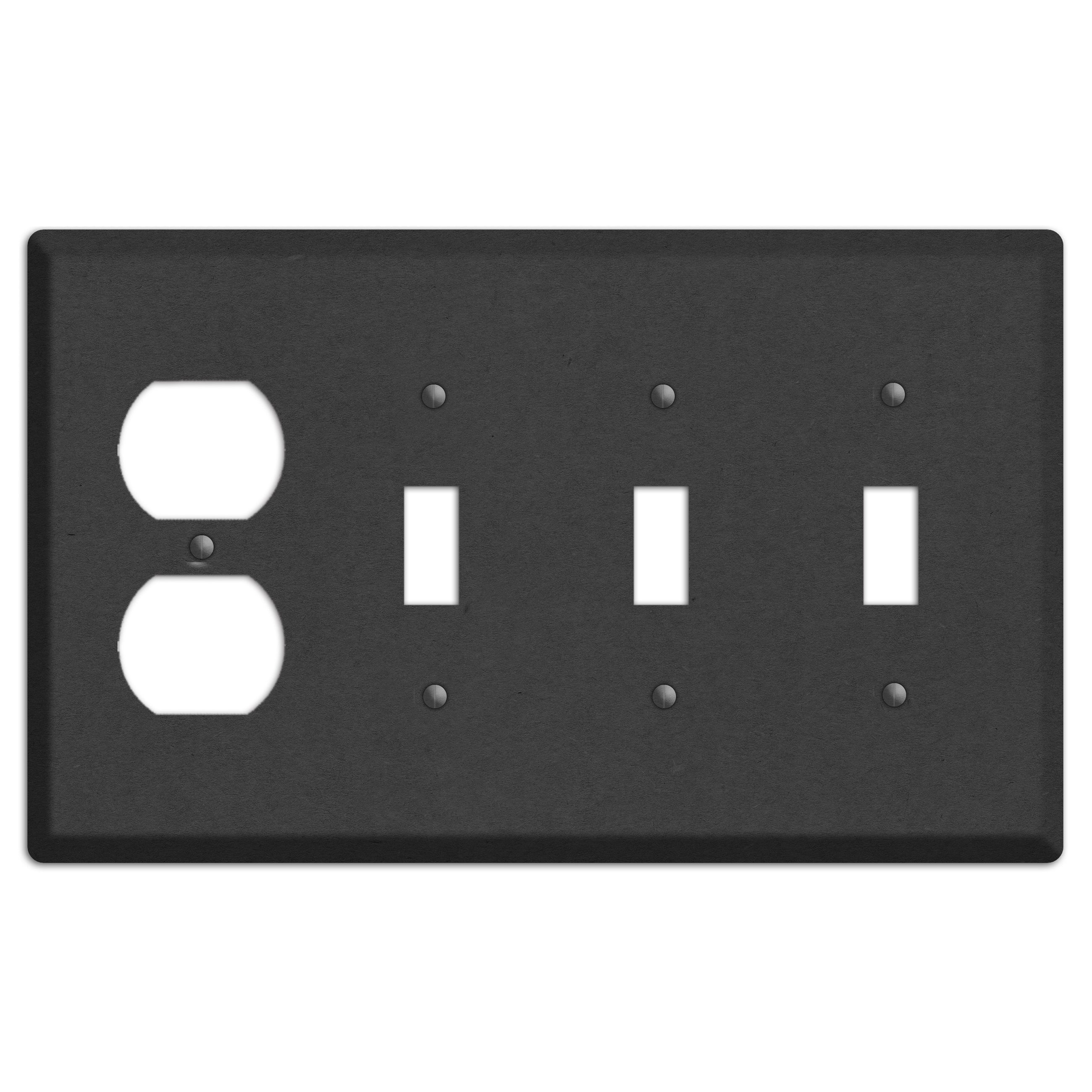 Charcoal Kraft Duplex / 3 Toggle Wallplate