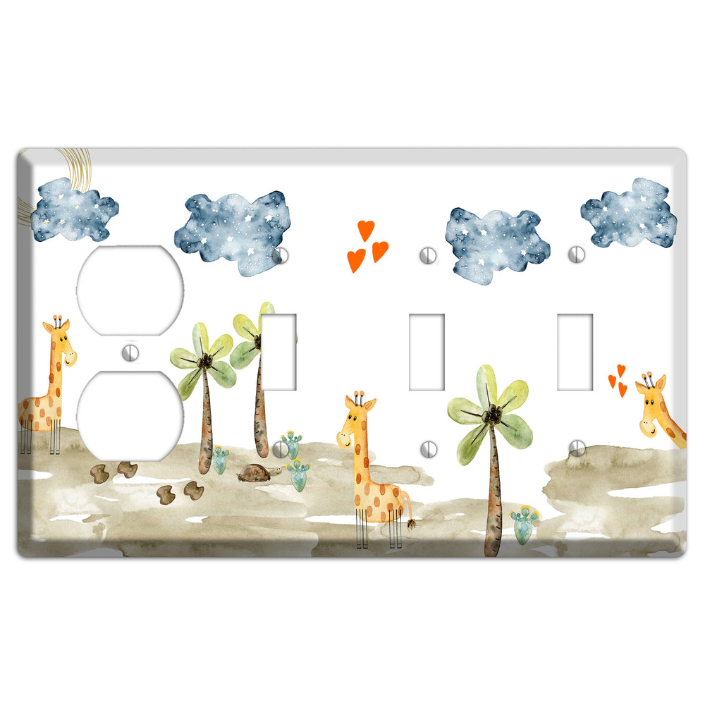 Giraffe Duplex / 3 Toggle Wallplate