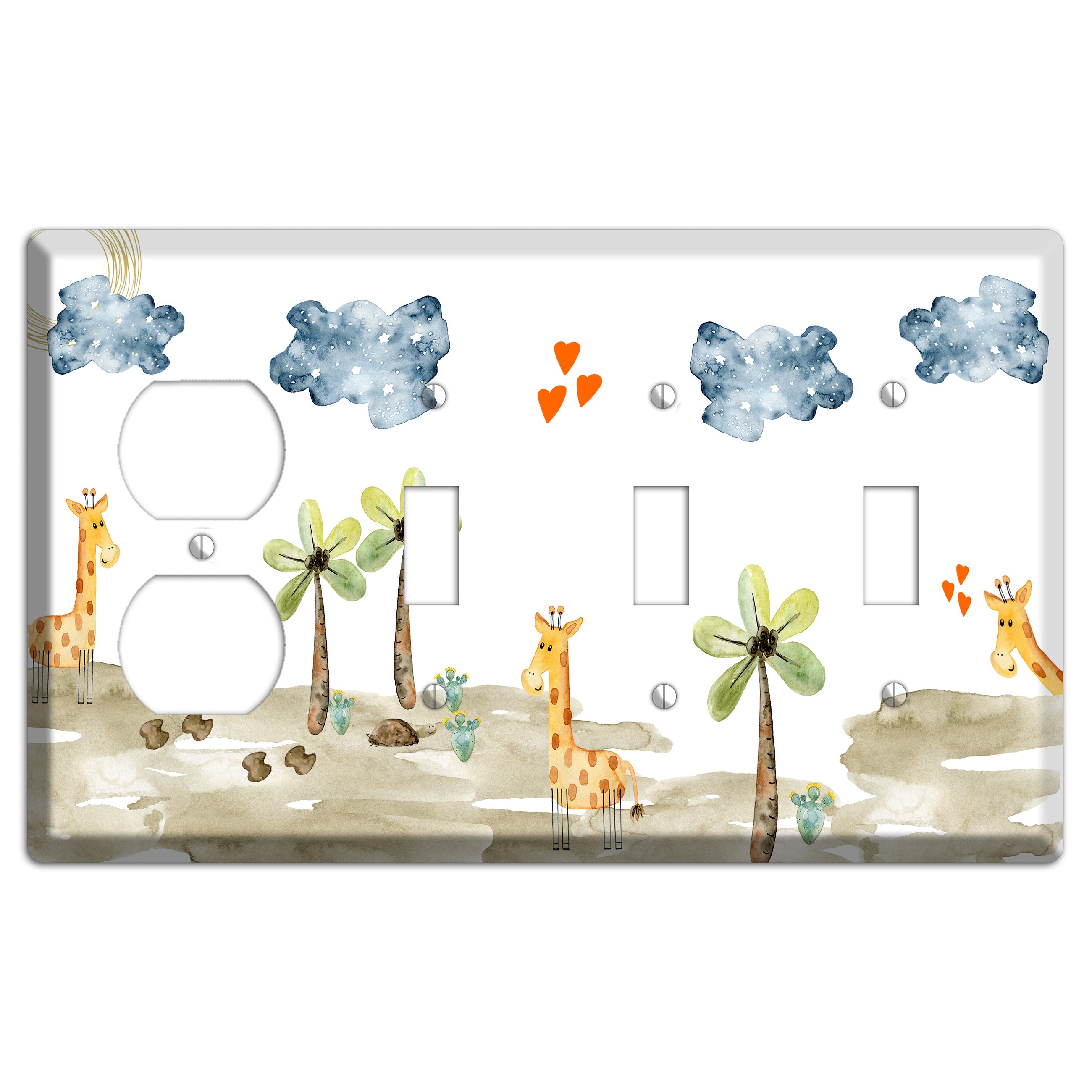 Giraffe Duplex / 3 Toggle Wallplate