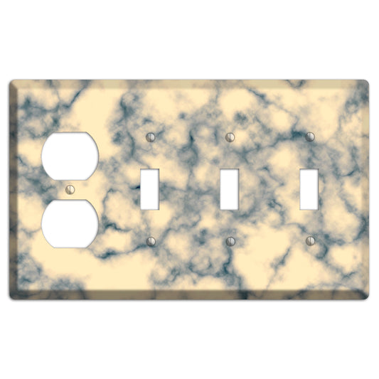 Mantle Marble Duplex / 3 Toggle Wallplate