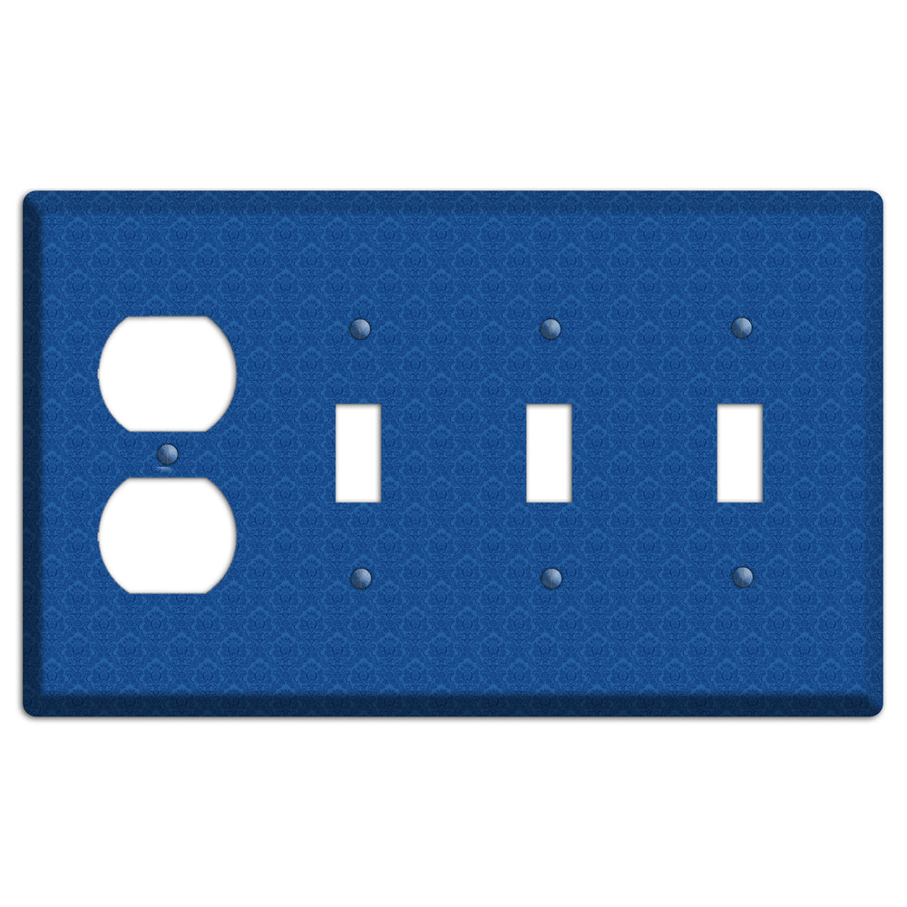 Blue Cartouche Duplex / 3 Toggle Wallplate