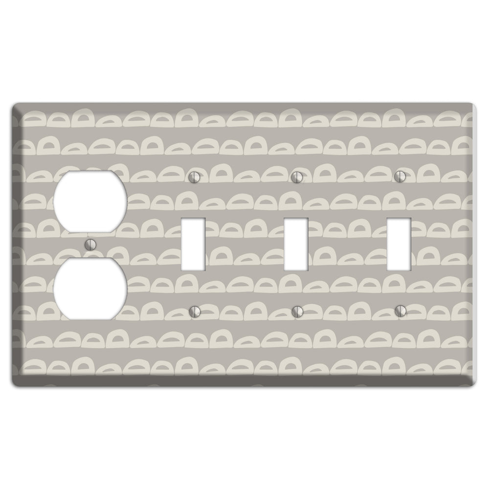 Logan Whimsical Damask Duplex / 3 Toggle Wallplate
