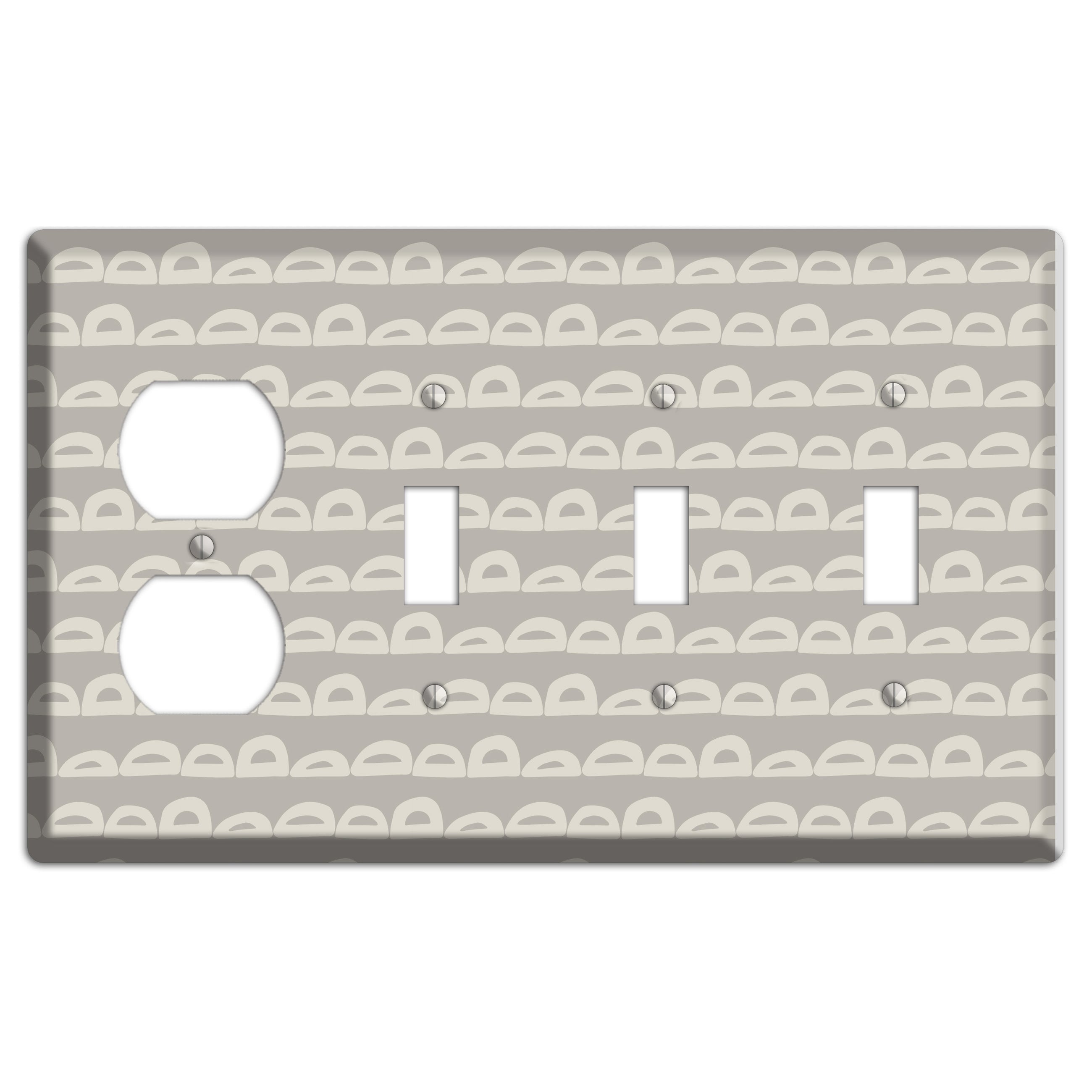 Logan Whimsical Damask Duplex / 3 Toggle Wallplate