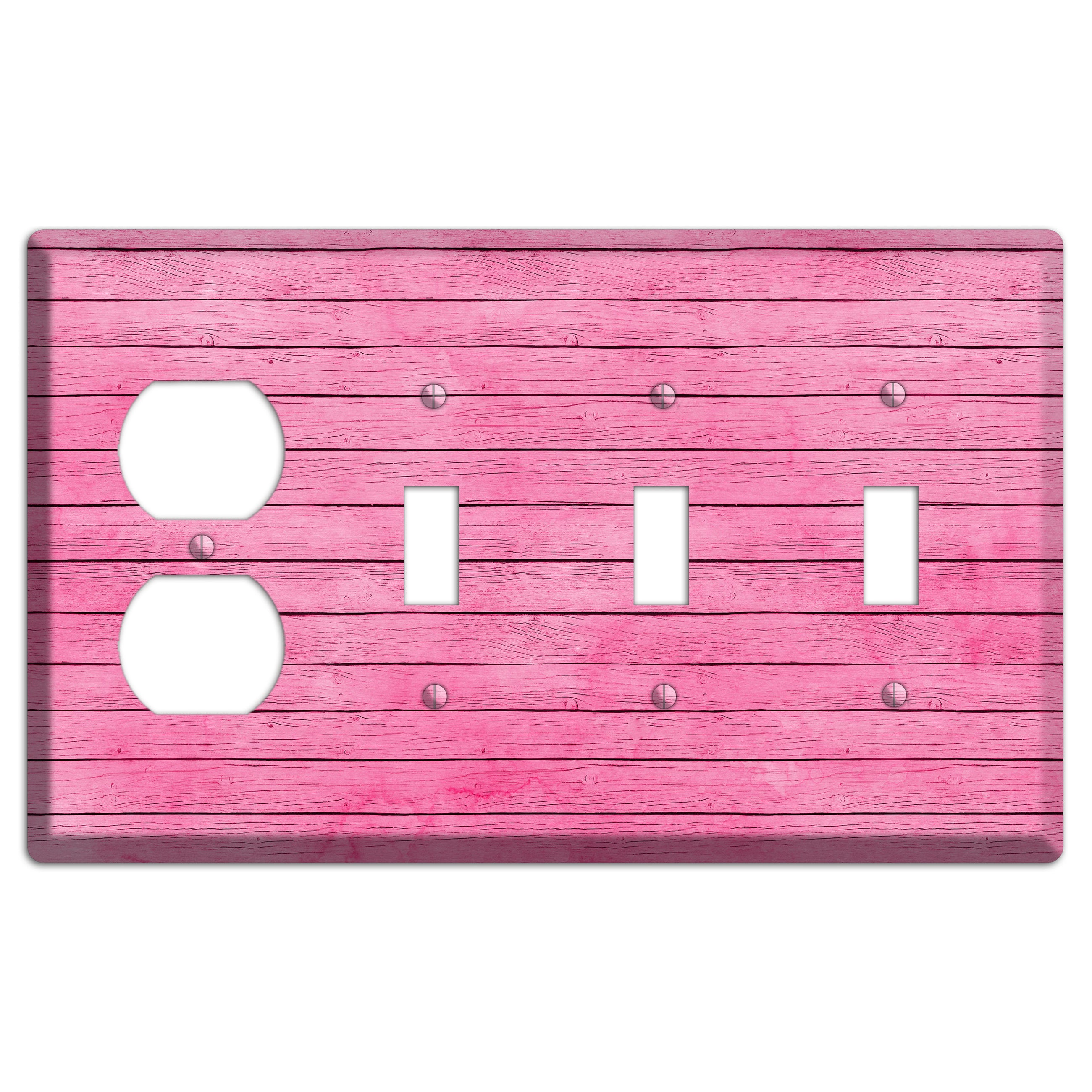 Carissma Pink Texture Duplex / 3 Toggle Wallplate