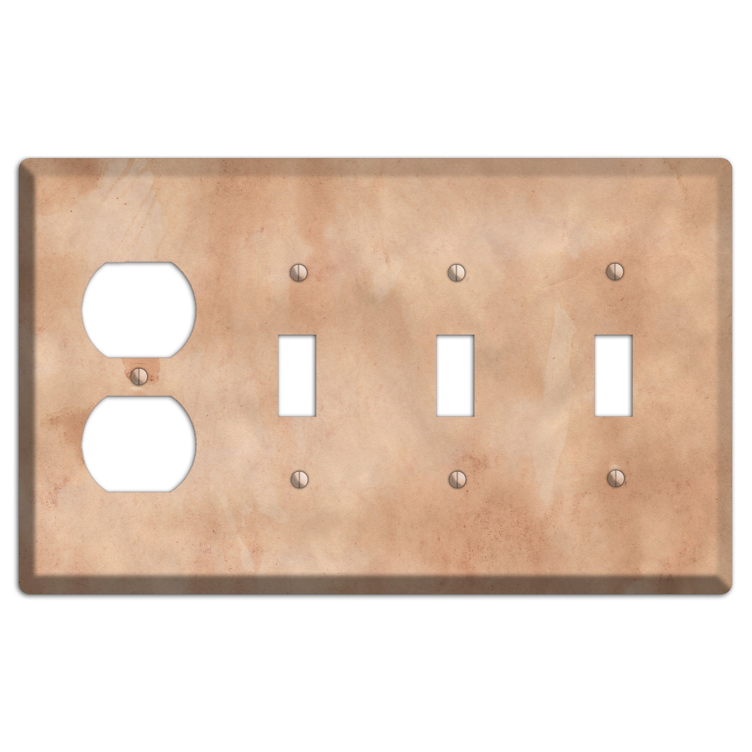 Aged Paper 4 Duplex / 3 Toggle Wallplate