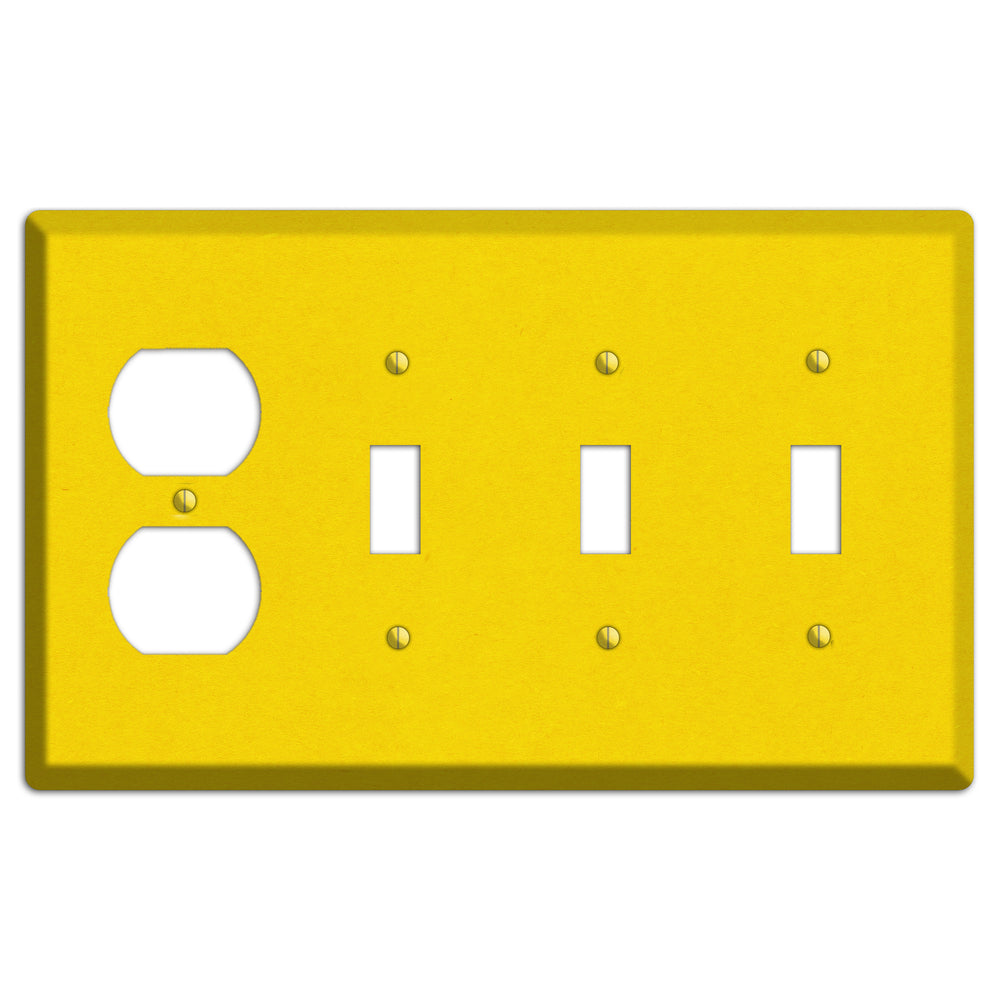 Tangerine Yellow Kraft Duplex / 3 Toggle Wallplate