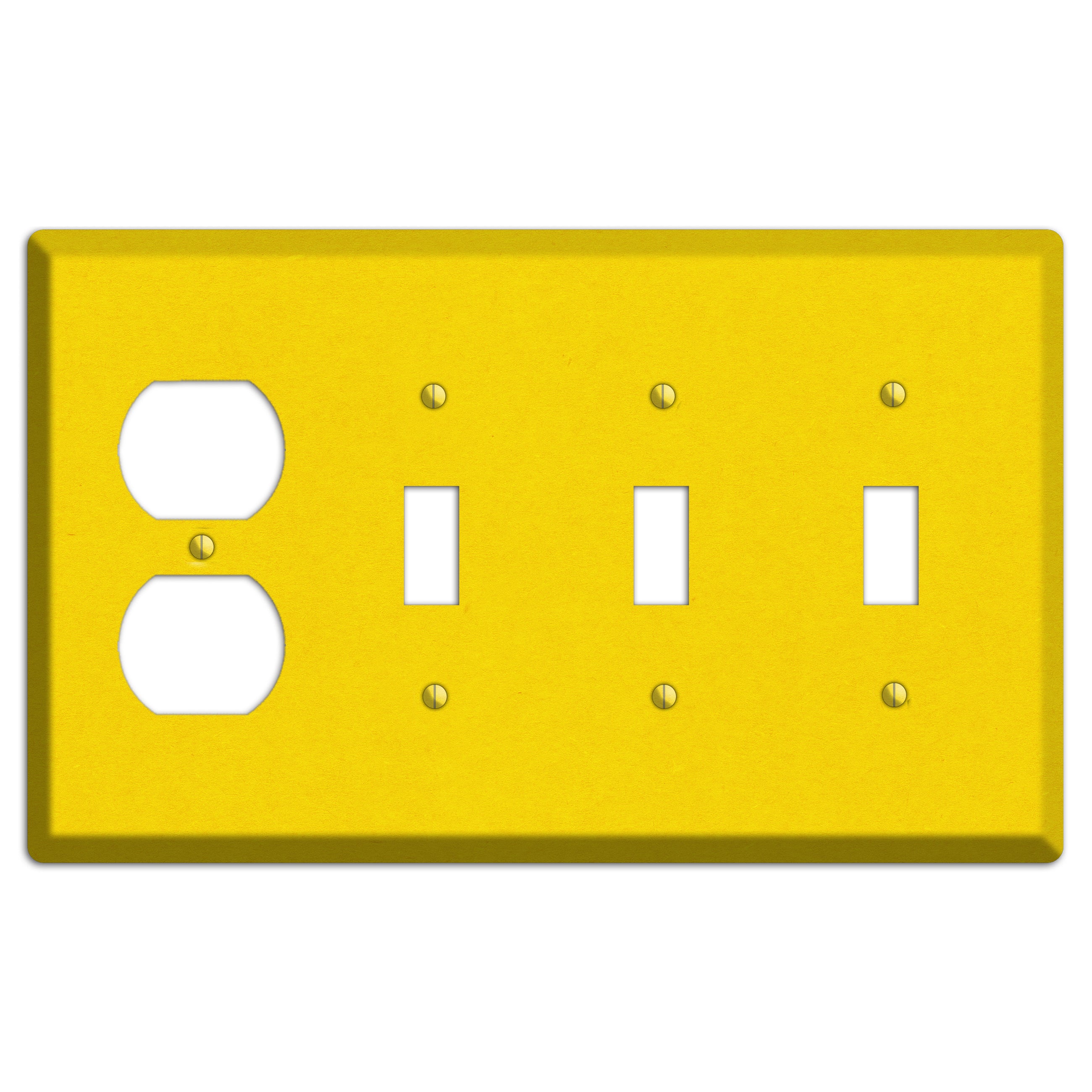 Tangerine Yellow Kraft Duplex / 3 Toggle Wallplate