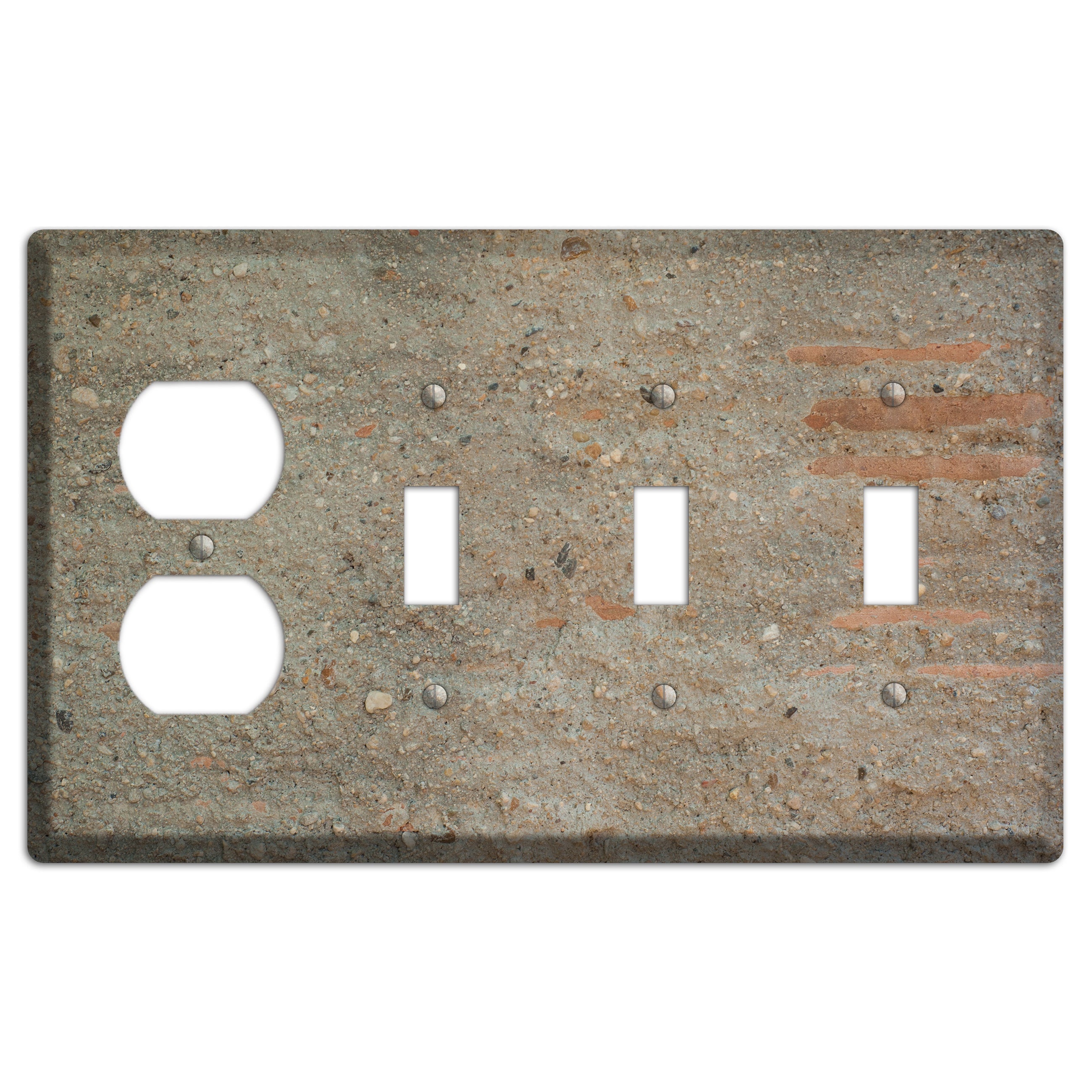 Plaster 1 Duplex / 3 Toggle Wallplate