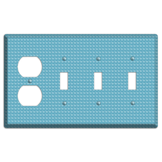 Turquoise Bows Duplex / 3 Toggle Wallplate