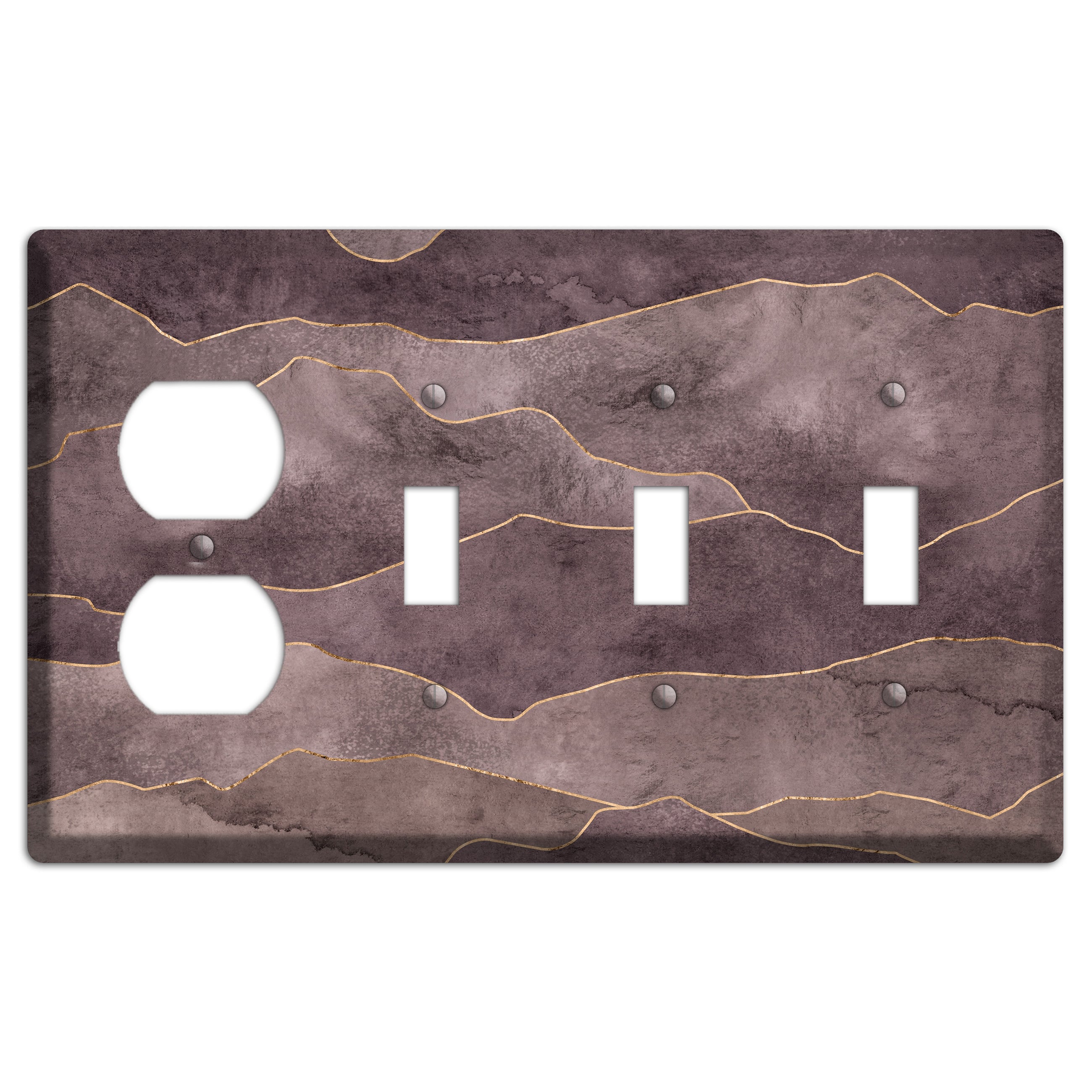 Plum Mountain Range Duplex / 3 Toggle Wallplate