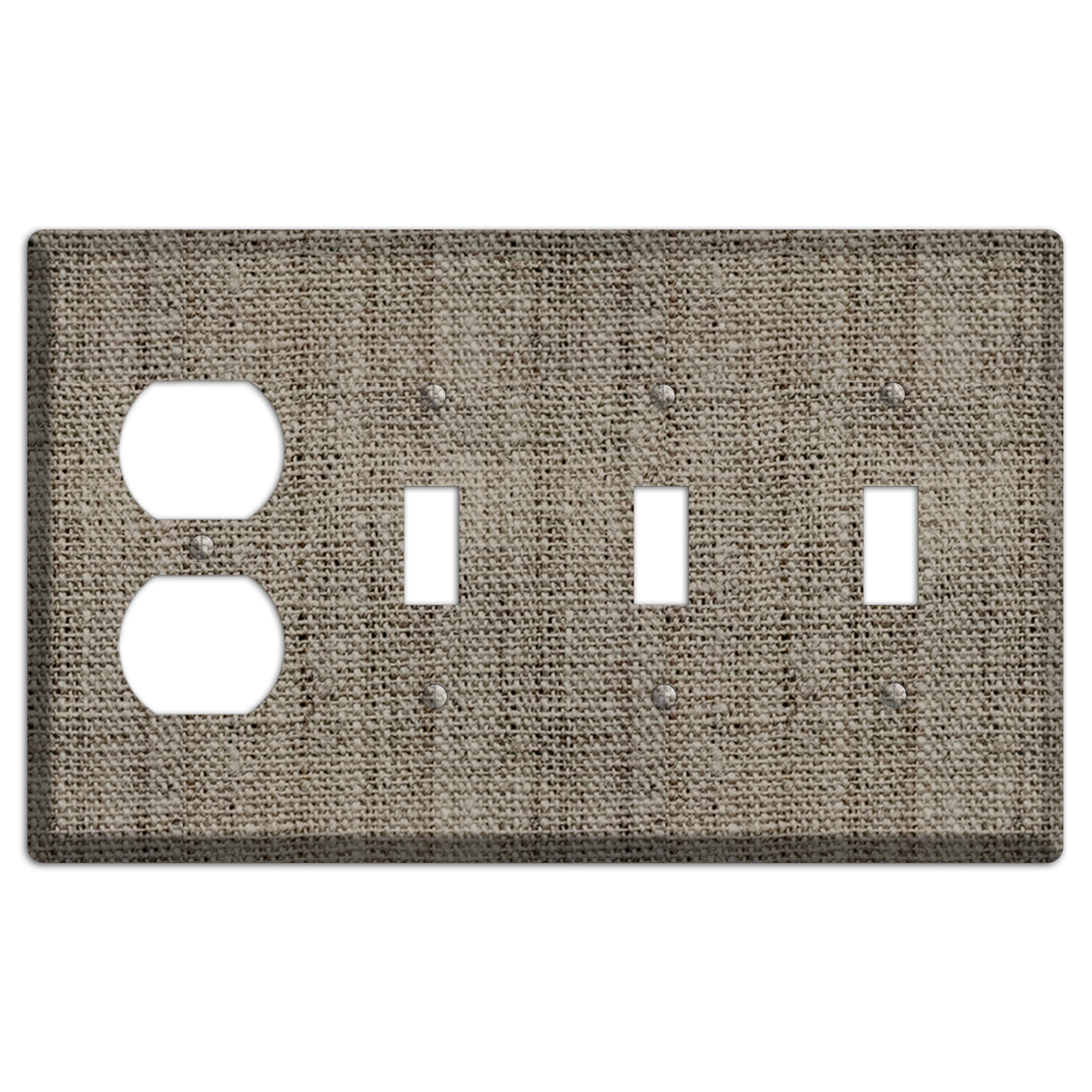 Makara Burlap Duplex / 3 Toggle Wallplate
