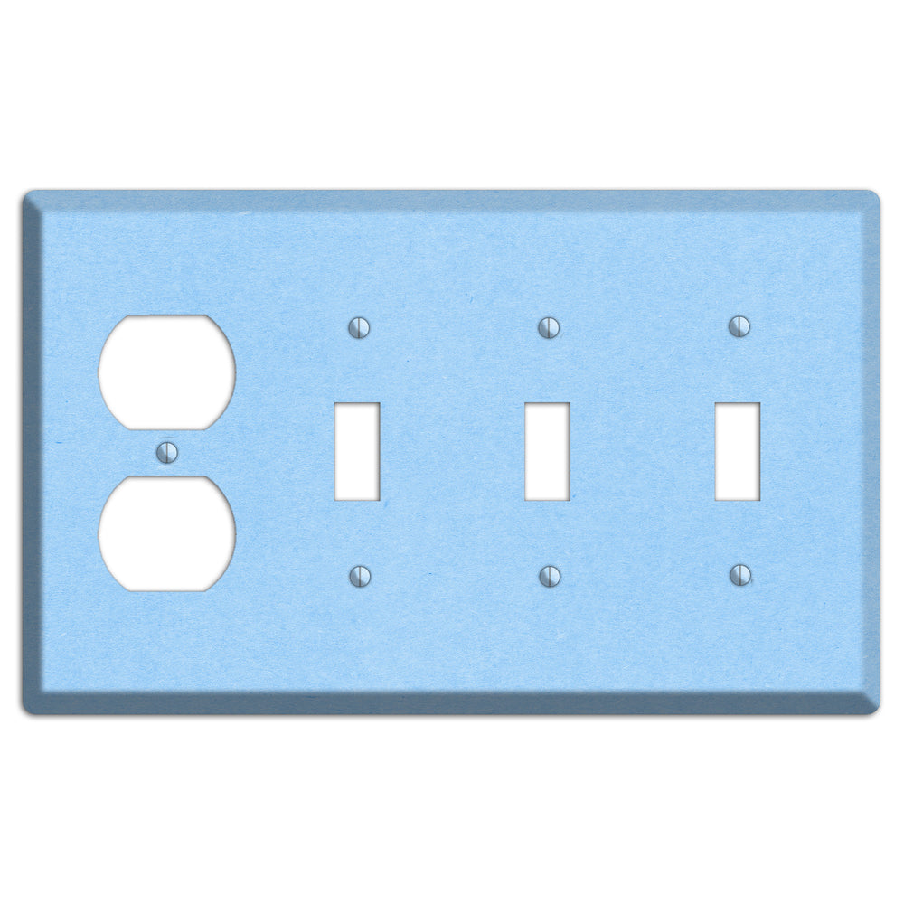 Light Sky Blue Kraft Duplex / 3 Toggle Wallplate