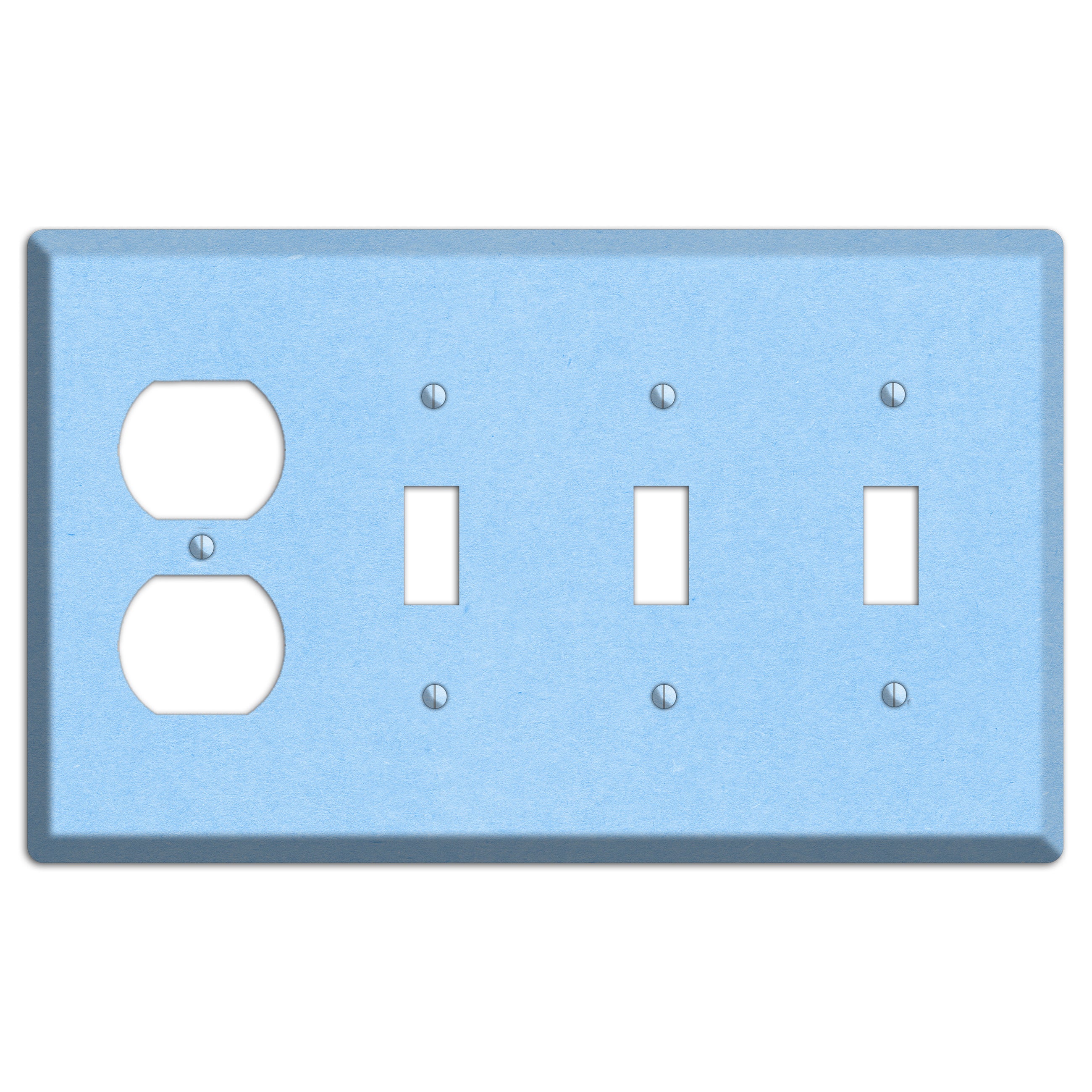 Light Sky Blue Kraft Duplex / 3 Toggle Wallplate