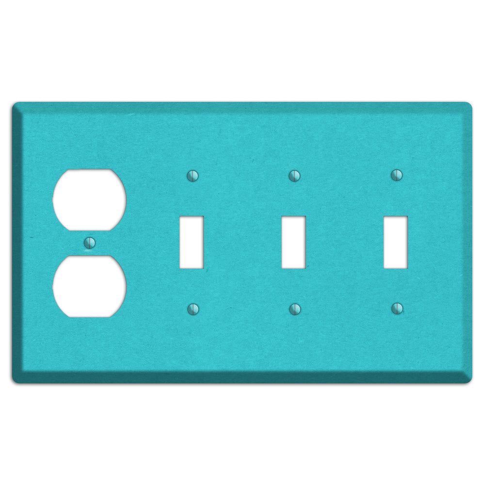 Medium Turquoise Kraft Duplex / 3 Toggle Wallplate