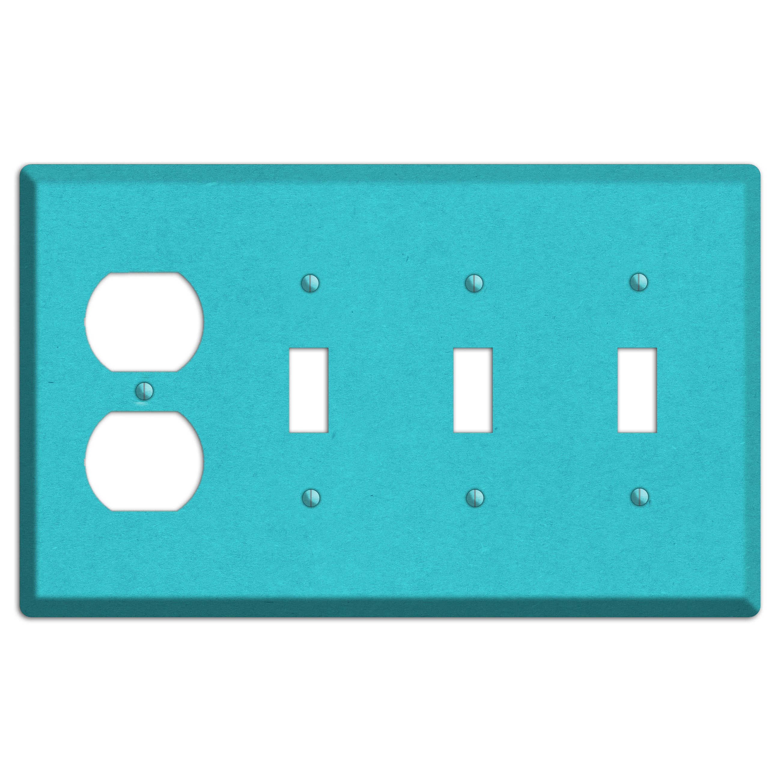 Medium Turquoise Kraft Duplex / 3 Toggle Wallplate