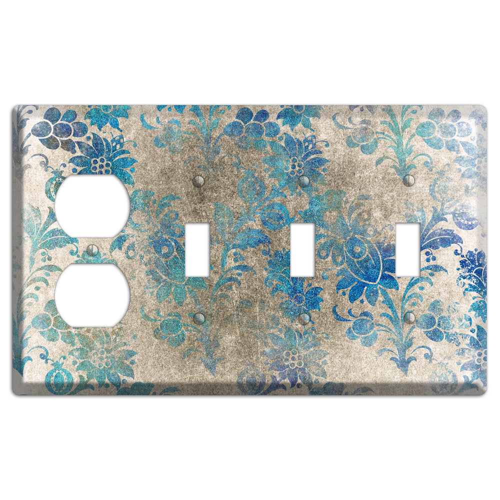 Mantle Whimsical Damask Duplex / 3 Toggle Wallplate