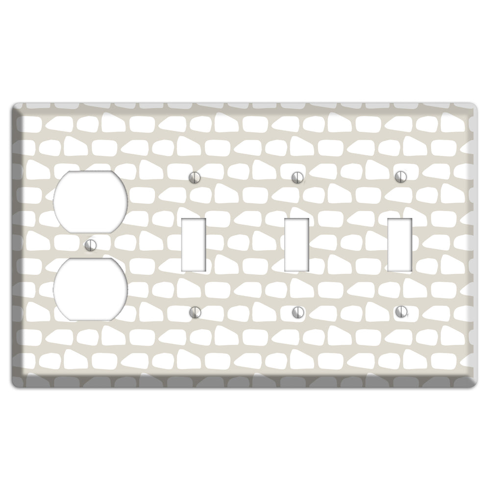 Simple Scandanavian Style Q Duplex / 3 Toggle Wallplate