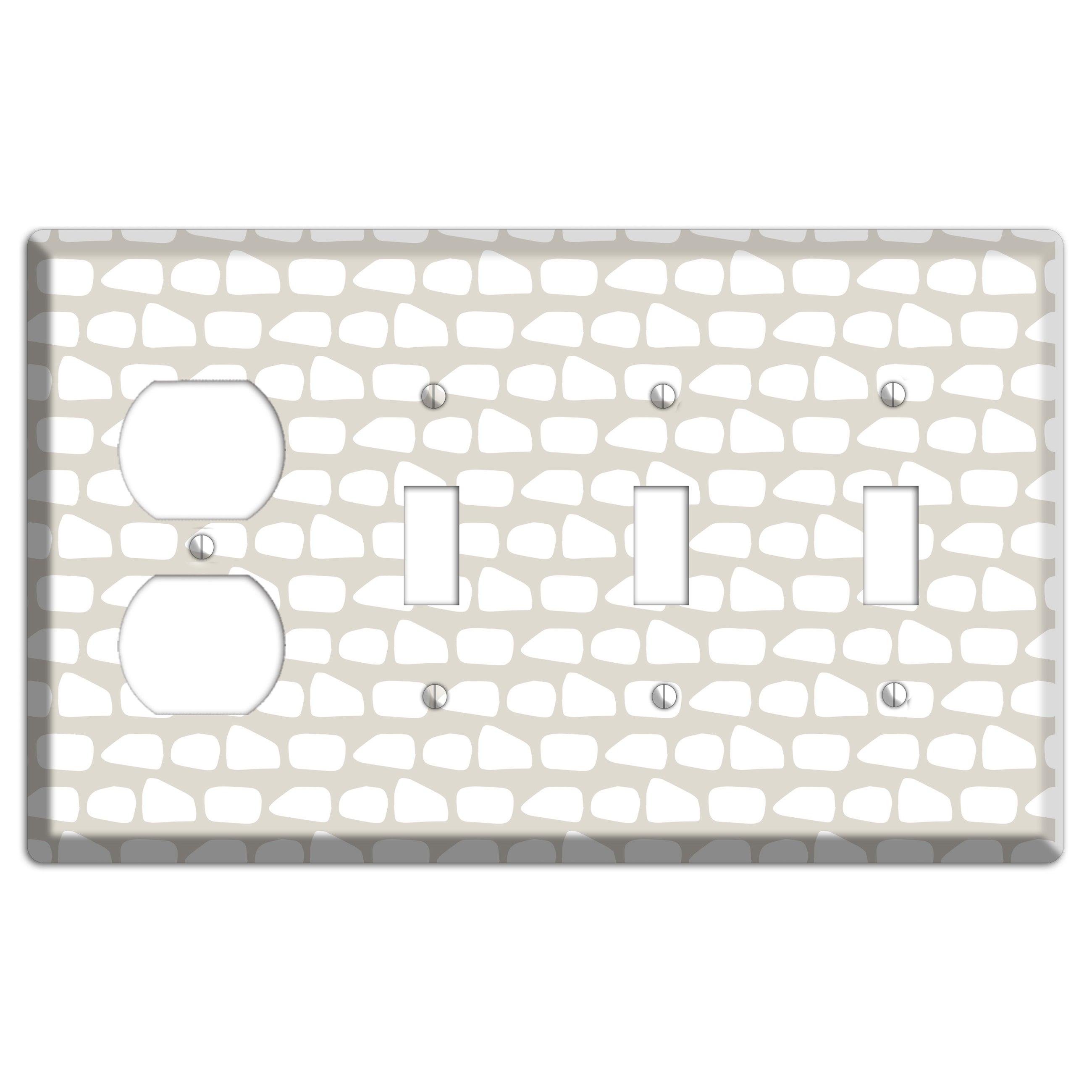 Simple Scandanavian Style Q Duplex / 3 Toggle Wallplate