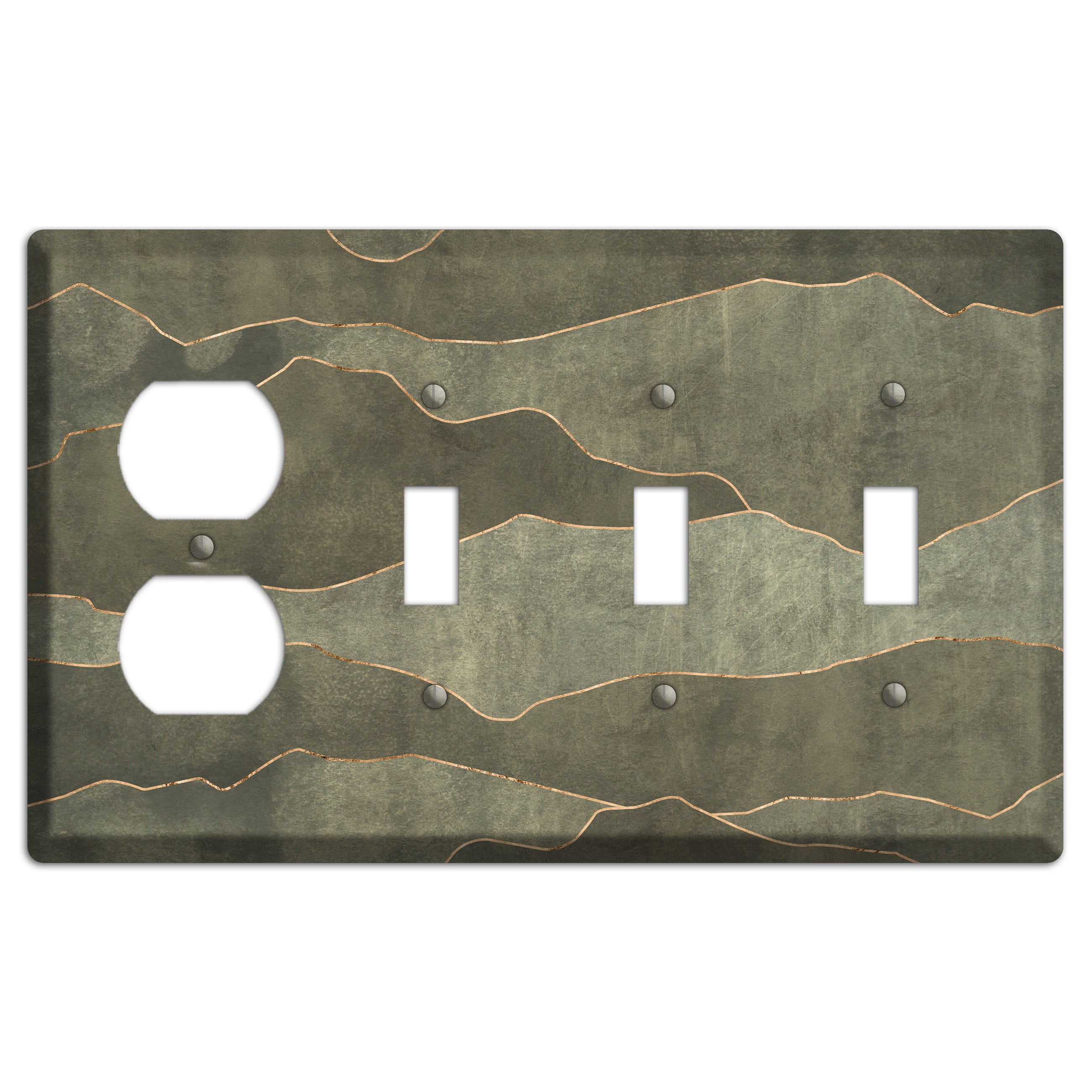 Jade Mountain Range Duplex / 3 Toggle Wallplate