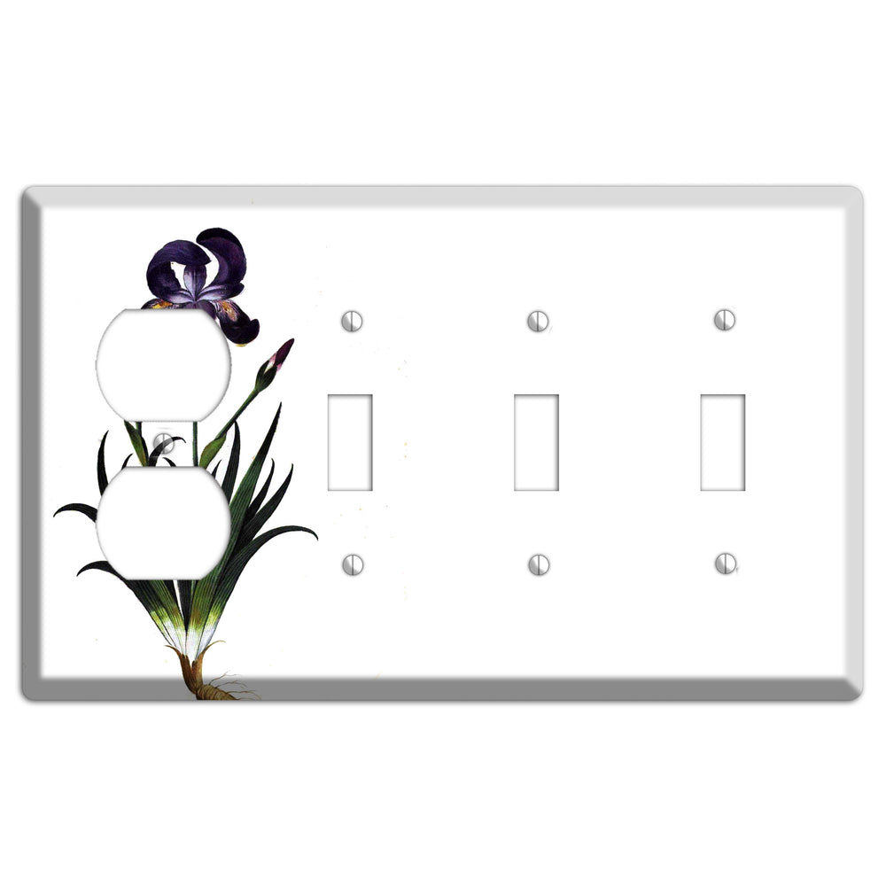 Carnation Duplex / 3 Toggle Wallplate