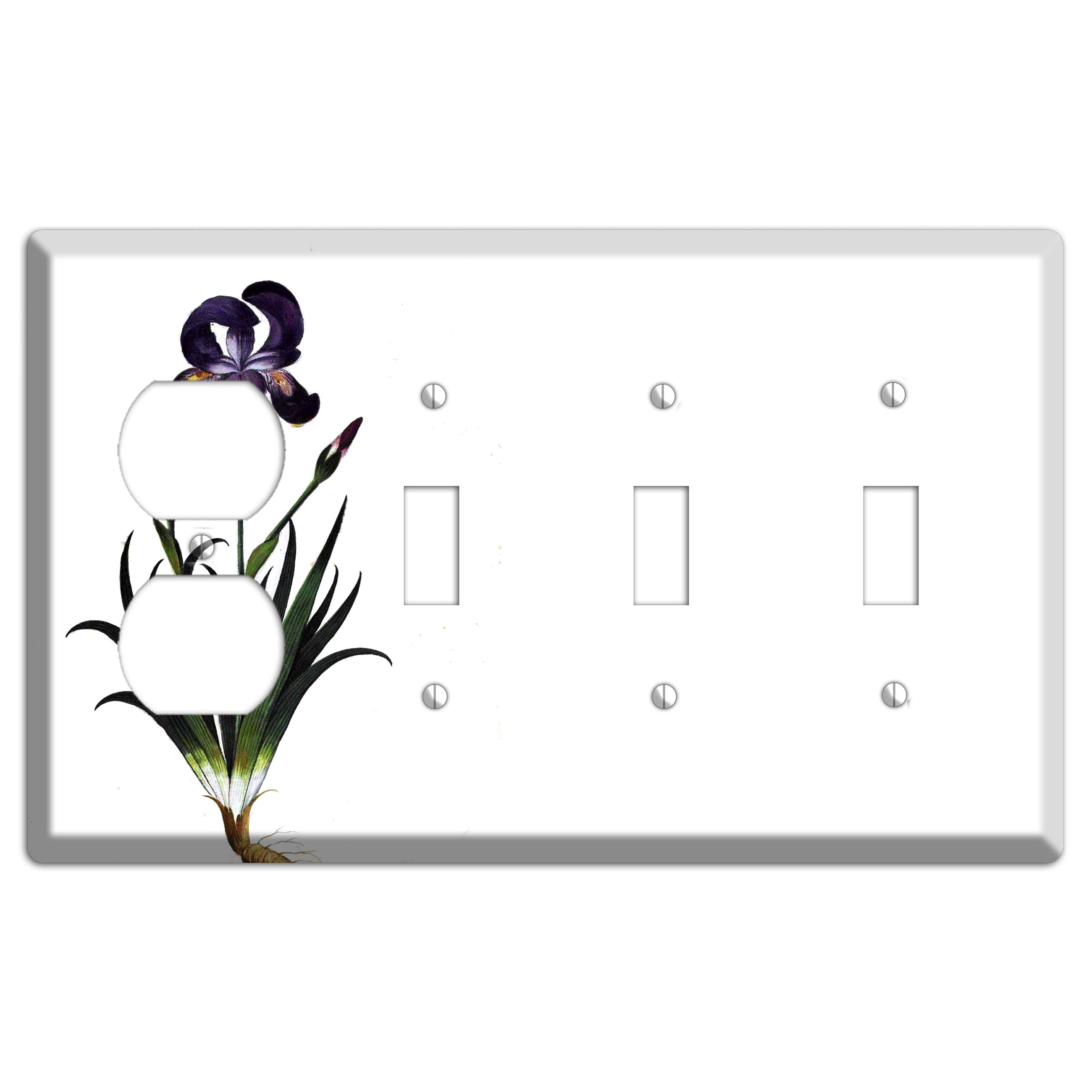 Carnation Duplex / 3 Toggle Wallplate