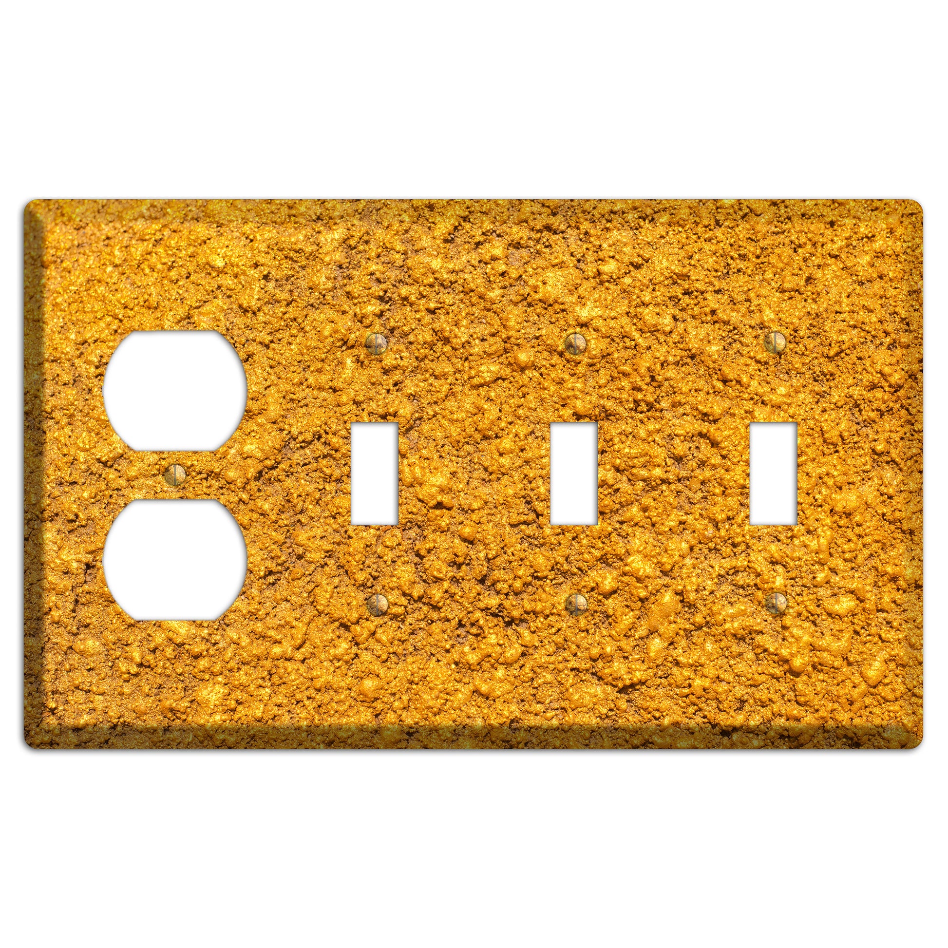 Yellow Textured Concrete Duplex / 3 Toggle Wallplate