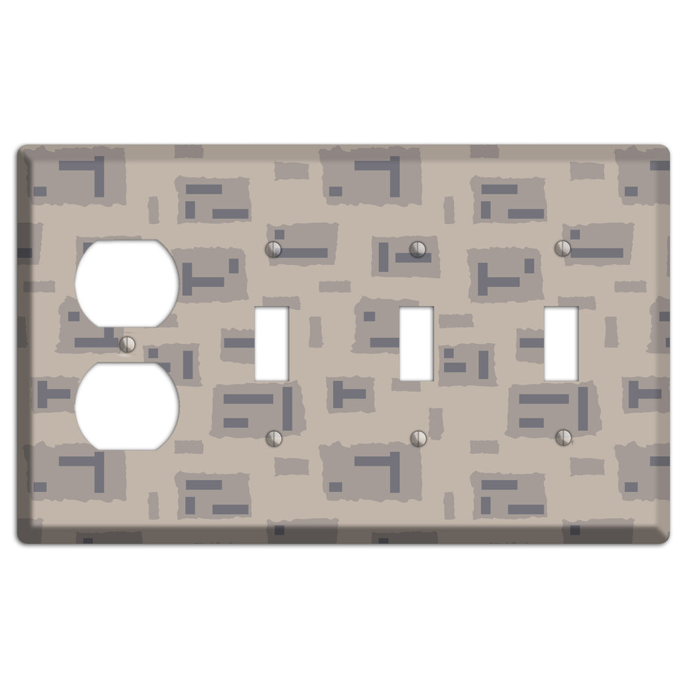 Urban Mout Camo Duplex / 3 Toggle Wallplate