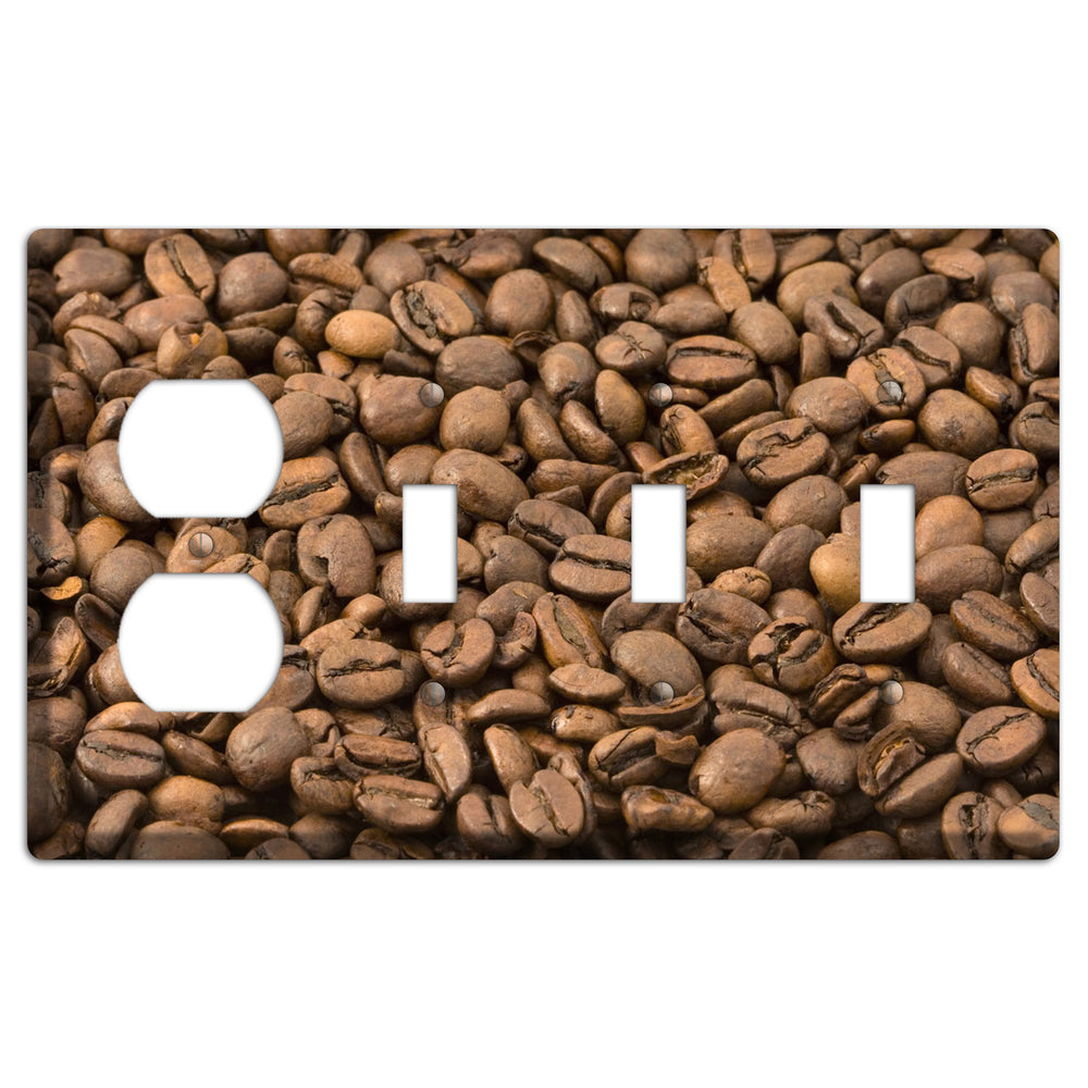 Coffee Duplex / 3 Toggle Wallplate