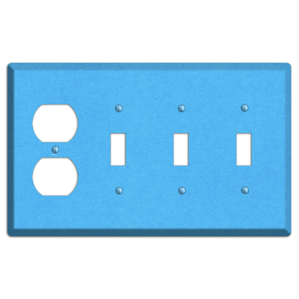 Maya Blue Kraft Duplex / 3 Toggle Wallplate