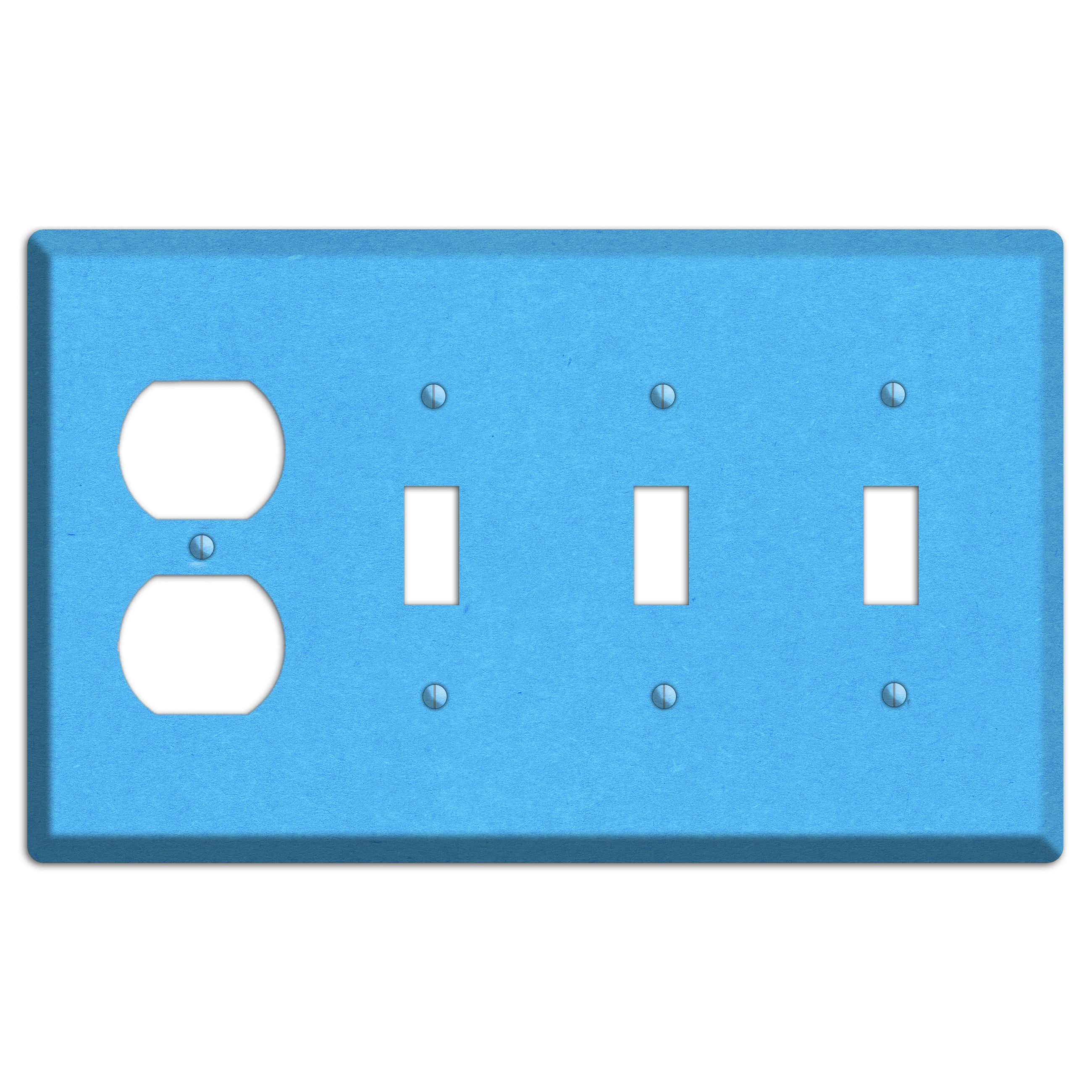 Maya Blue Kraft Duplex / 3 Toggle Wallplate