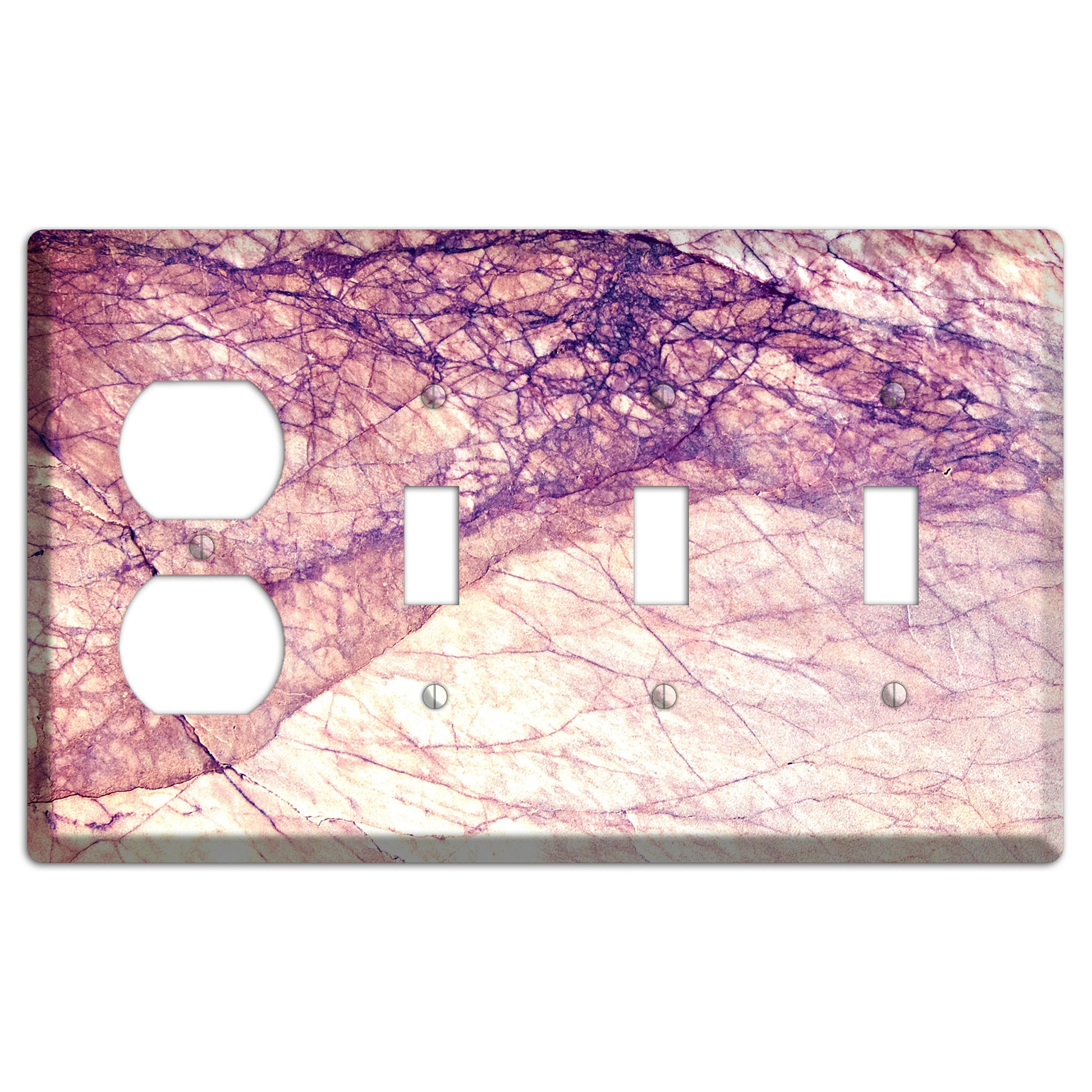 Cavern Pink Marble Duplex / 3 Toggle Wallplate