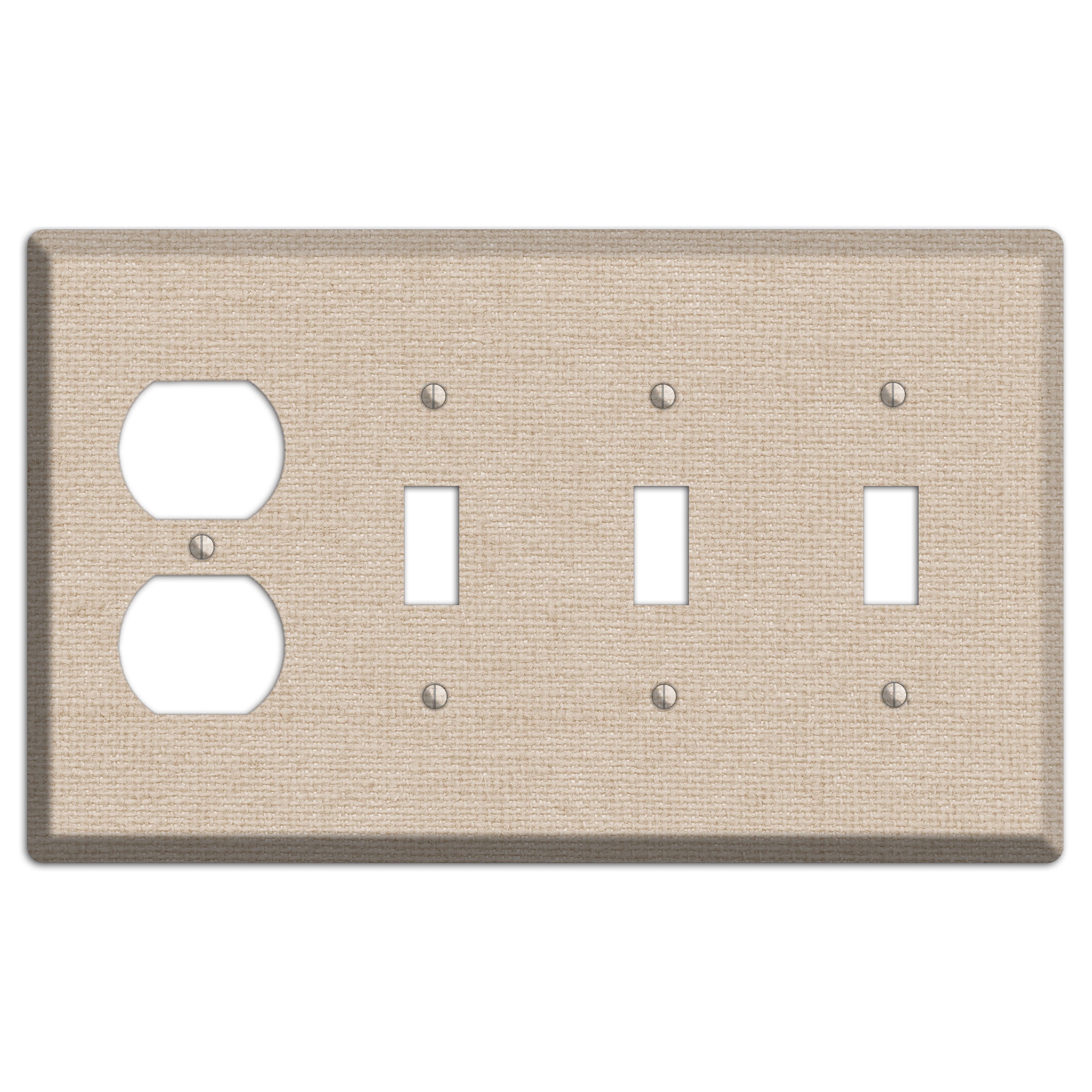 Vanilla Neutral Texture Duplex / 3 Toggle Wallplate