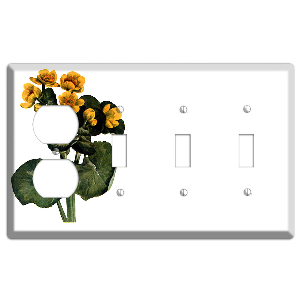 Calla Palustrie 2 Duplex / 3 Toggle Wallplate