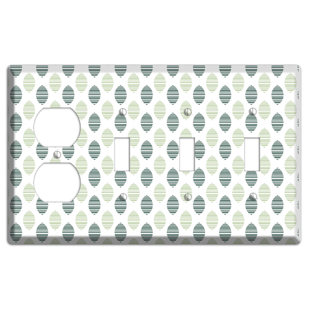 Leaves Style A Duplex / 3 Toggle Wallplate