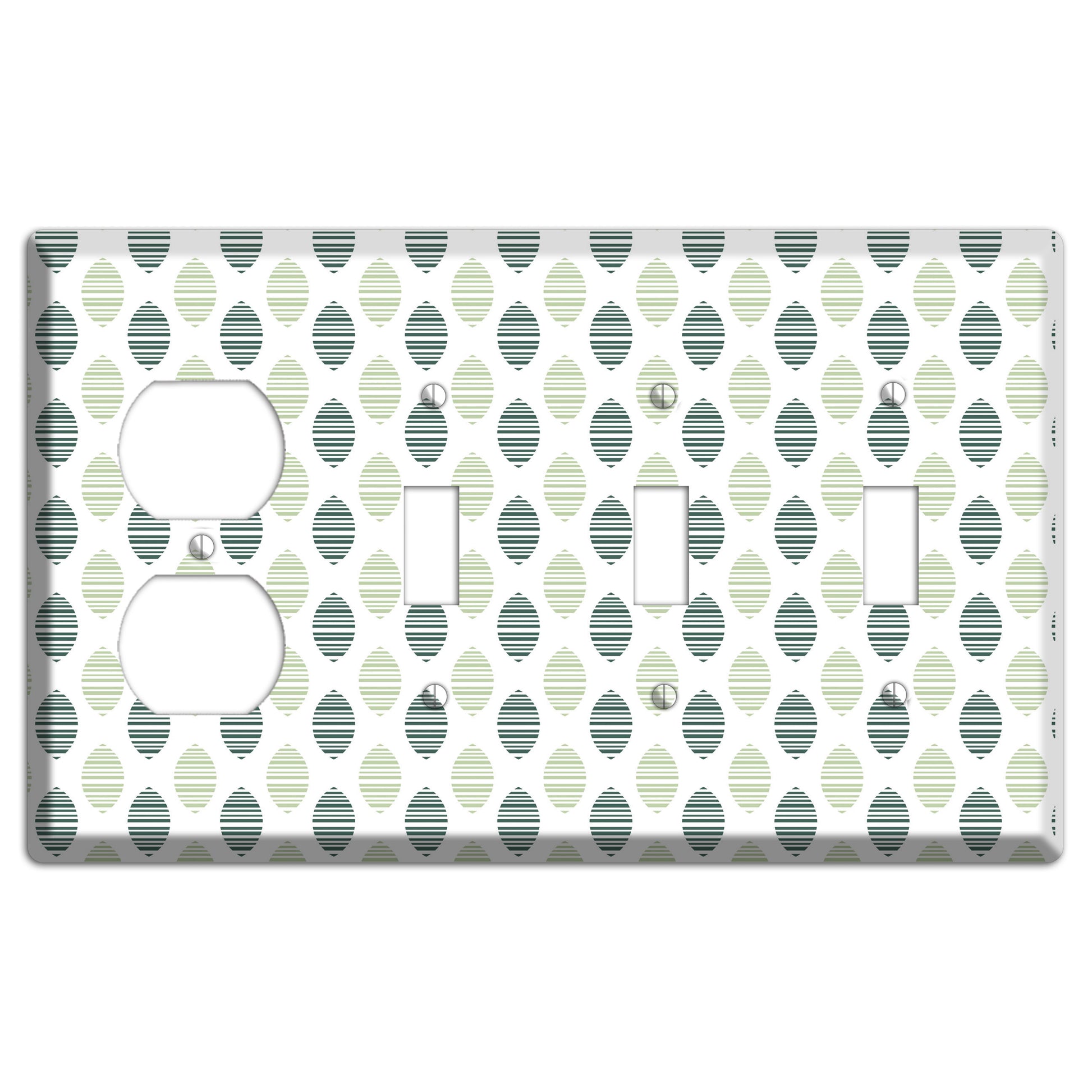 Leaves Style A Duplex / 3 Toggle Wallplate