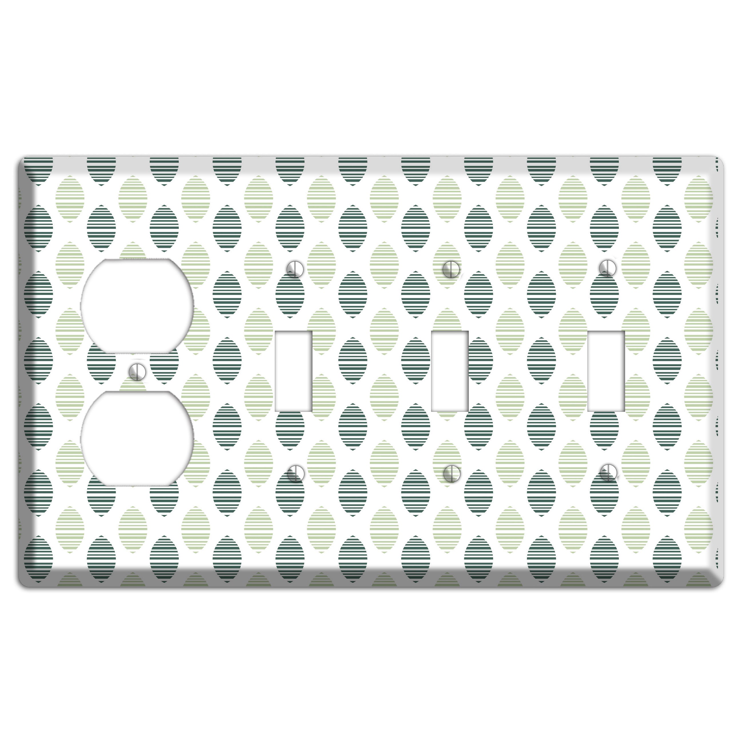 Leaves Style A Duplex / 3 Toggle Wallplate