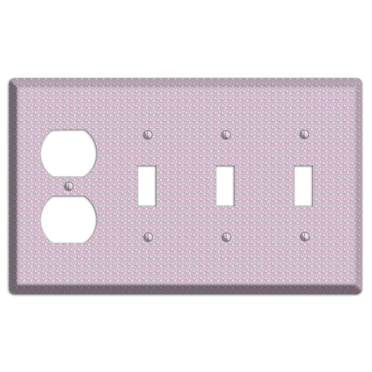 Pink with Butterflies Duplex / 3 Toggle Wallplate