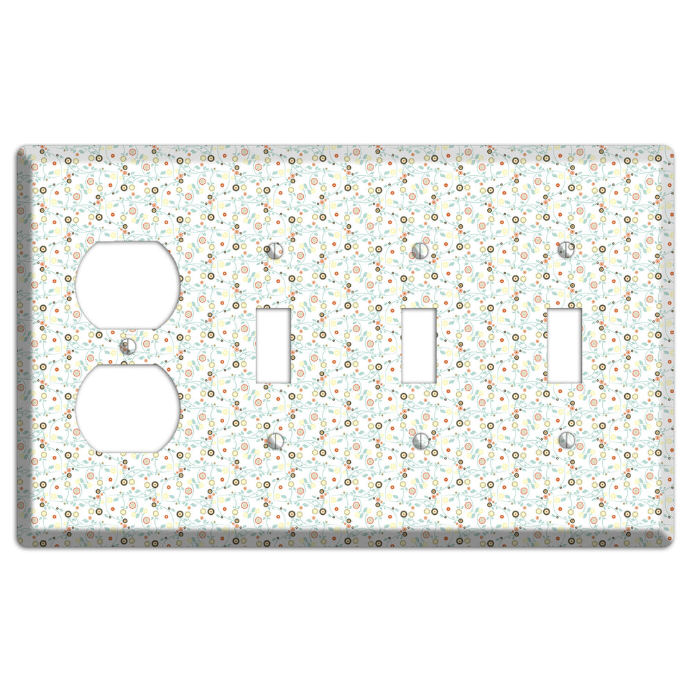 Small Cute Flowers Duplex / 3 Toggle Wallplate