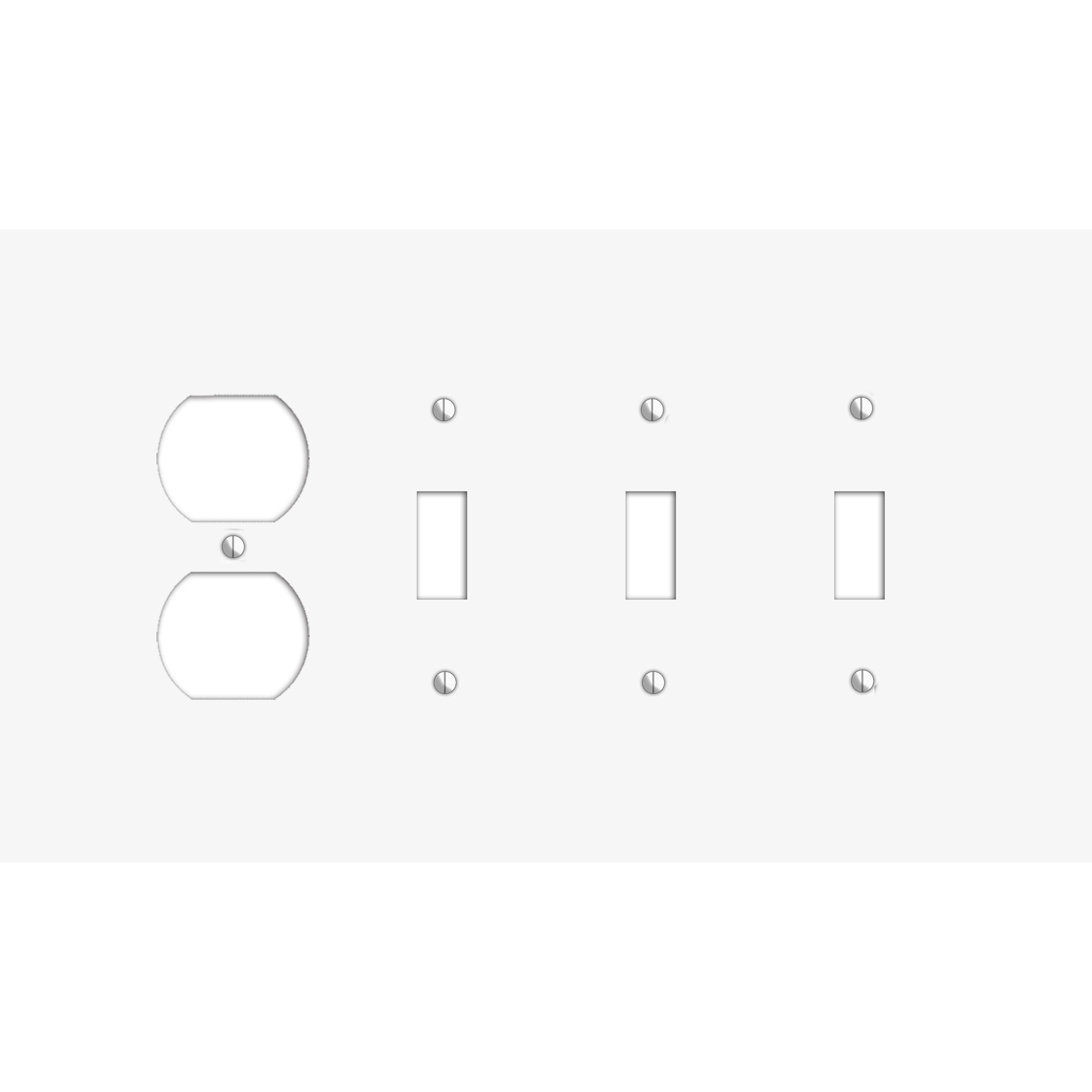 Oversized Discontinued White Metal Duplex / 3 Toggle Wallplate