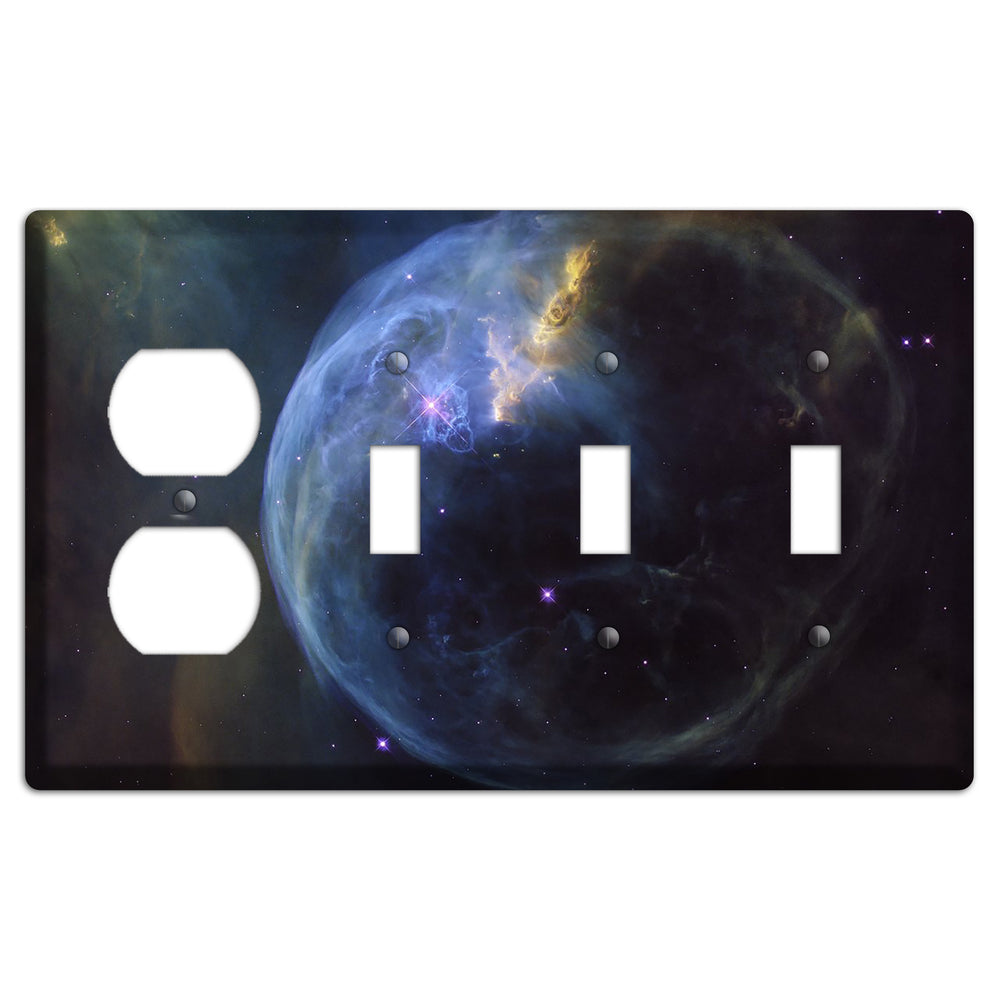 Bubble Nebula Duplex / 3 Toggle Wallplate