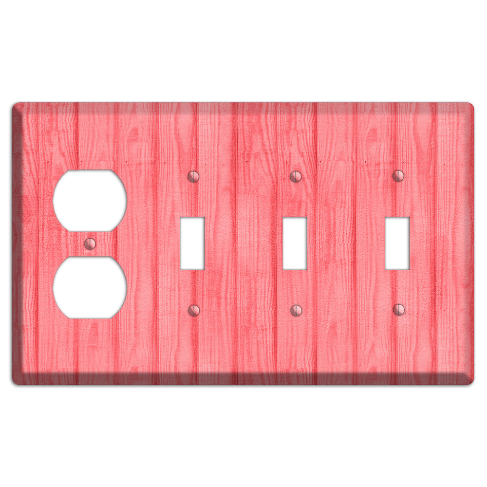 Geraldine Soft Coral Duplex / 3 Toggle Wallplate