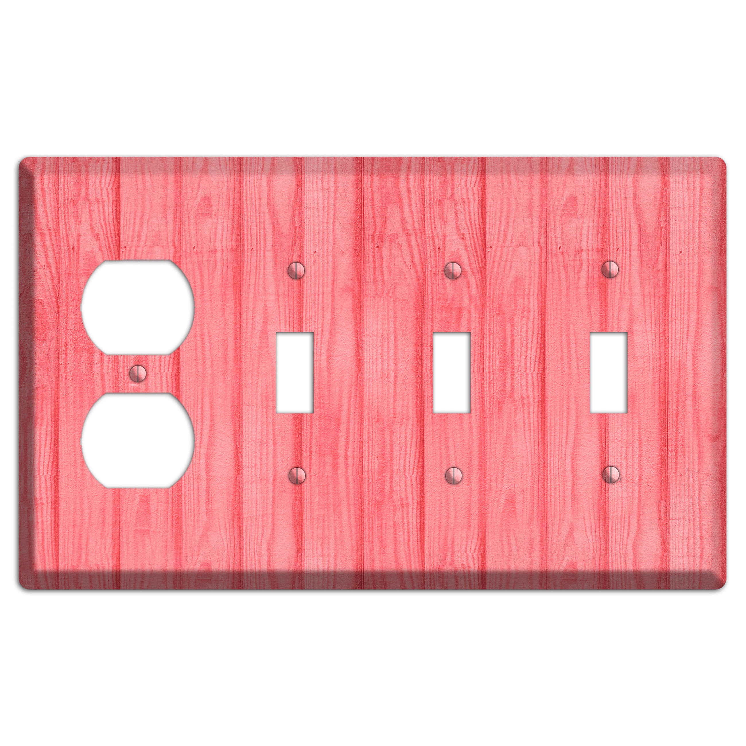 Geraldine Soft Coral Duplex / 3 Toggle Wallplate