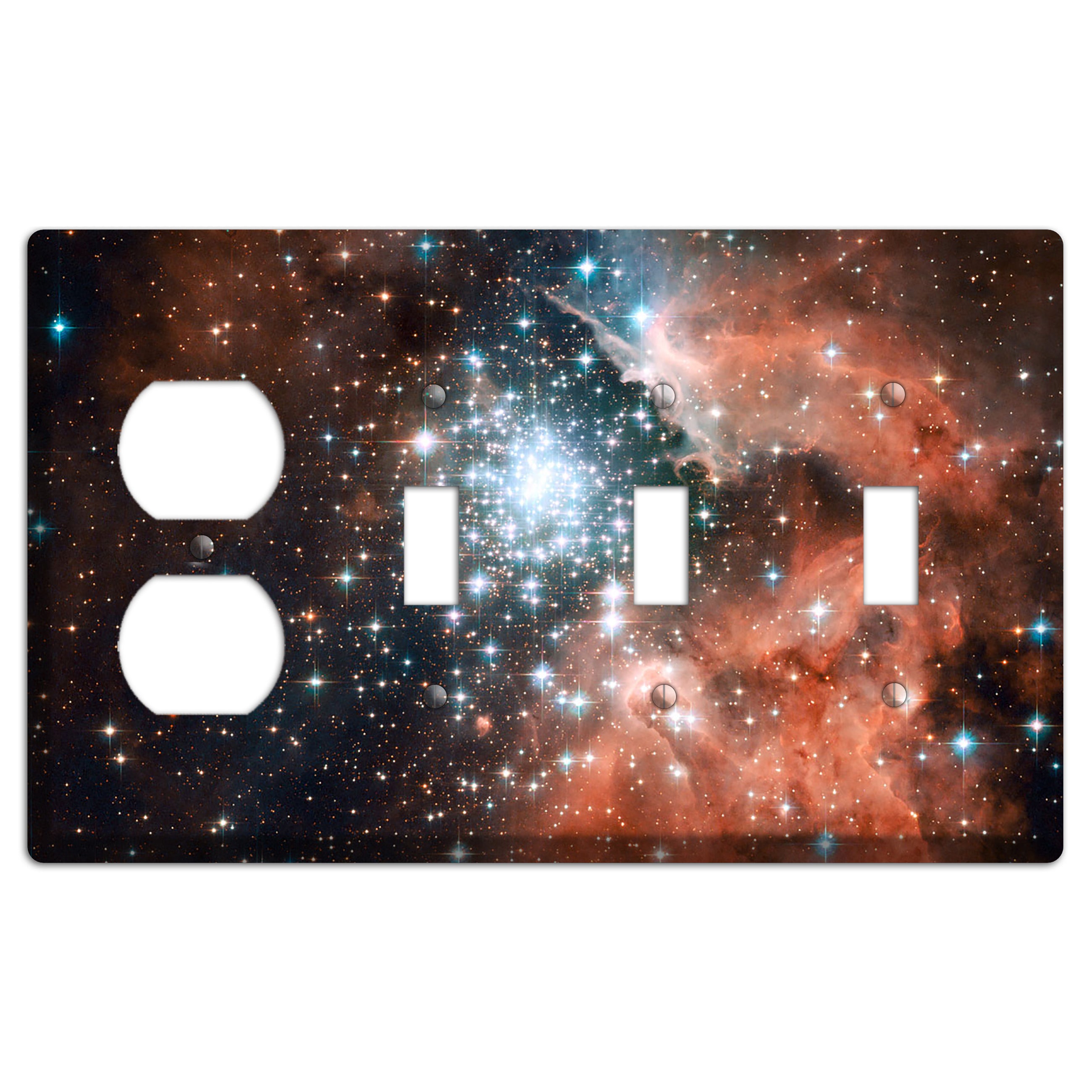 star cluster bursts Duplex / 3 Toggle Wallplate