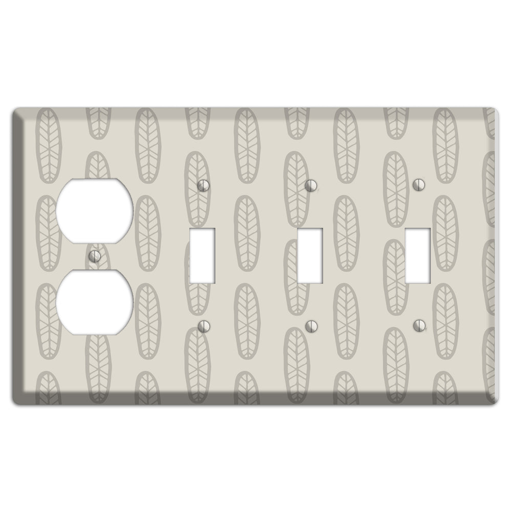 Simple Scandanavian Style K Duplex / 3 Toggle Wallplate