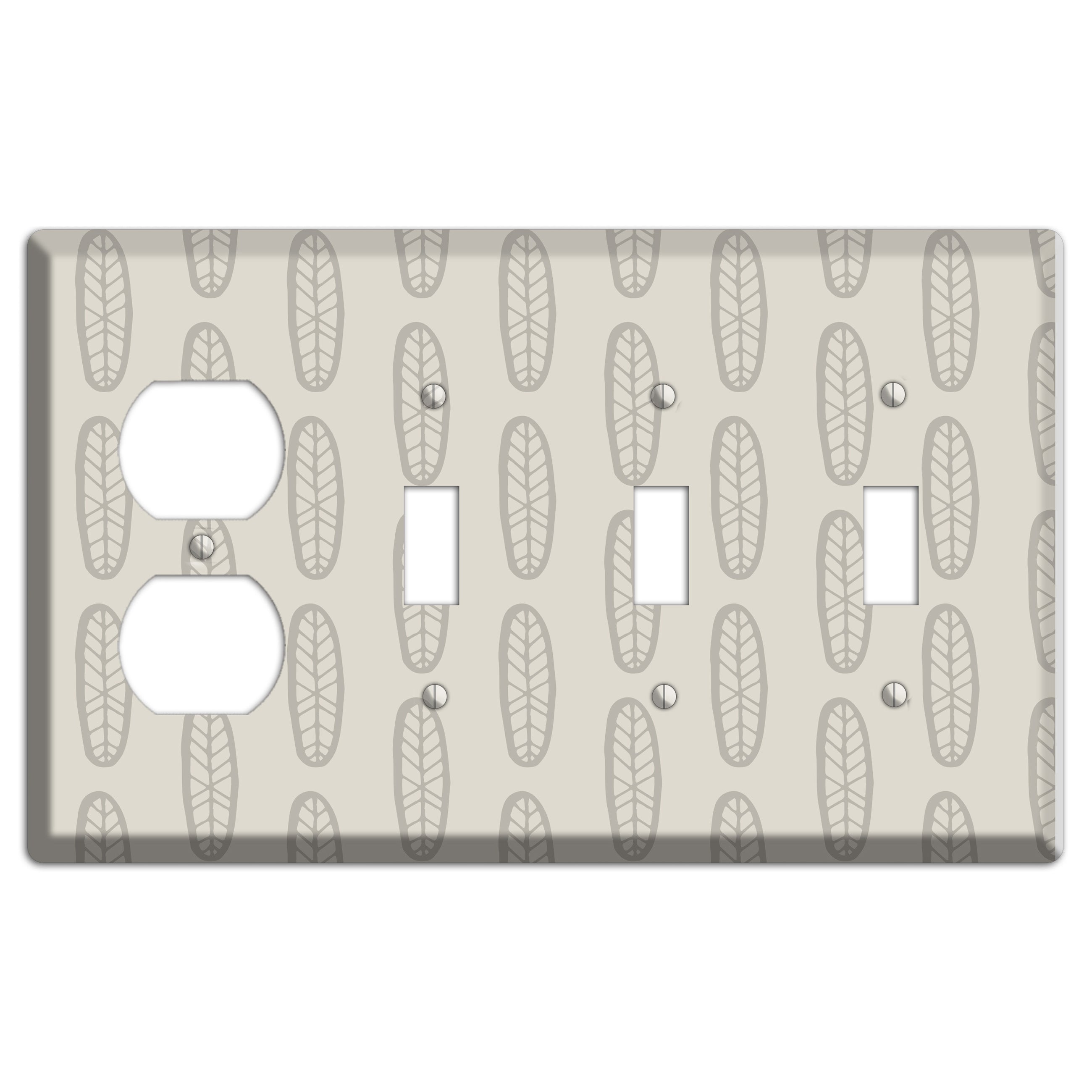 Simple Scandanavian Style K Duplex / 3 Toggle Wallplate