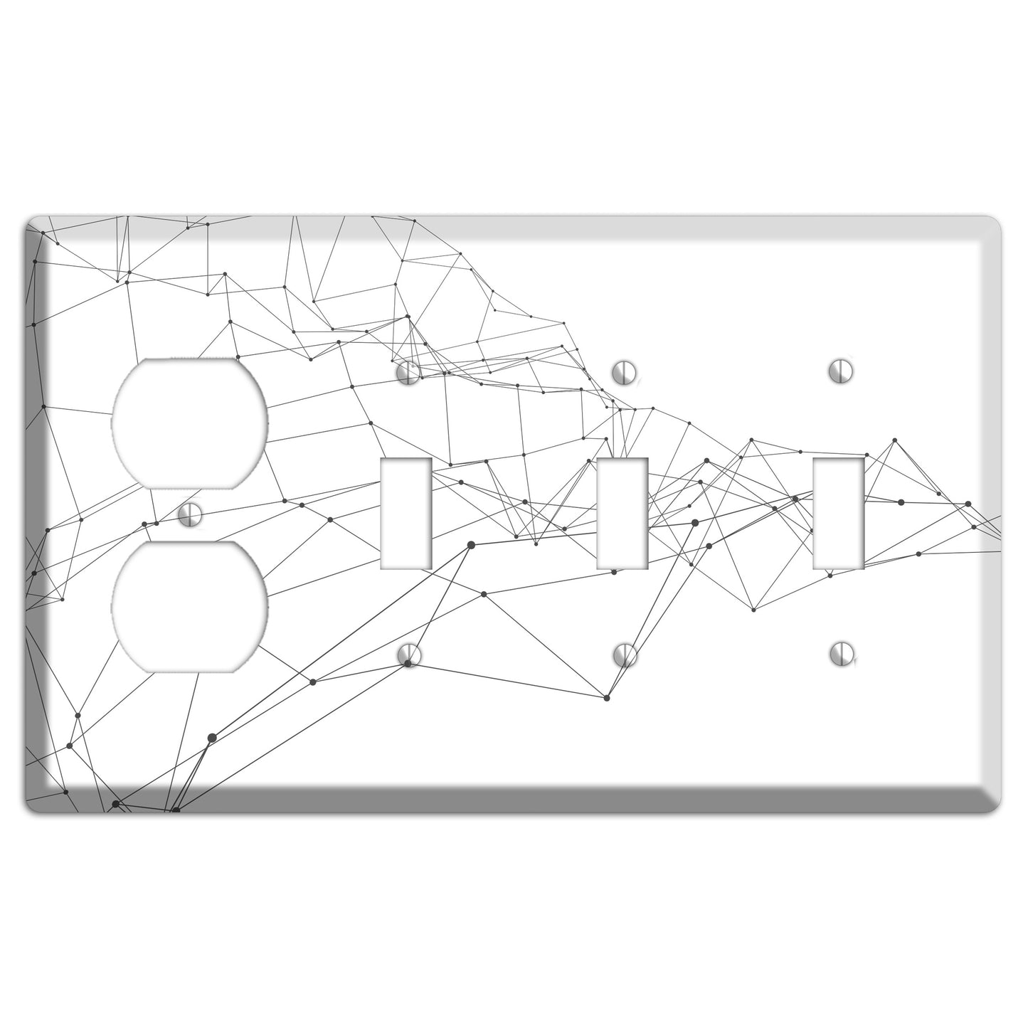 Linear D Duplex / 3 Toggle Wallplate