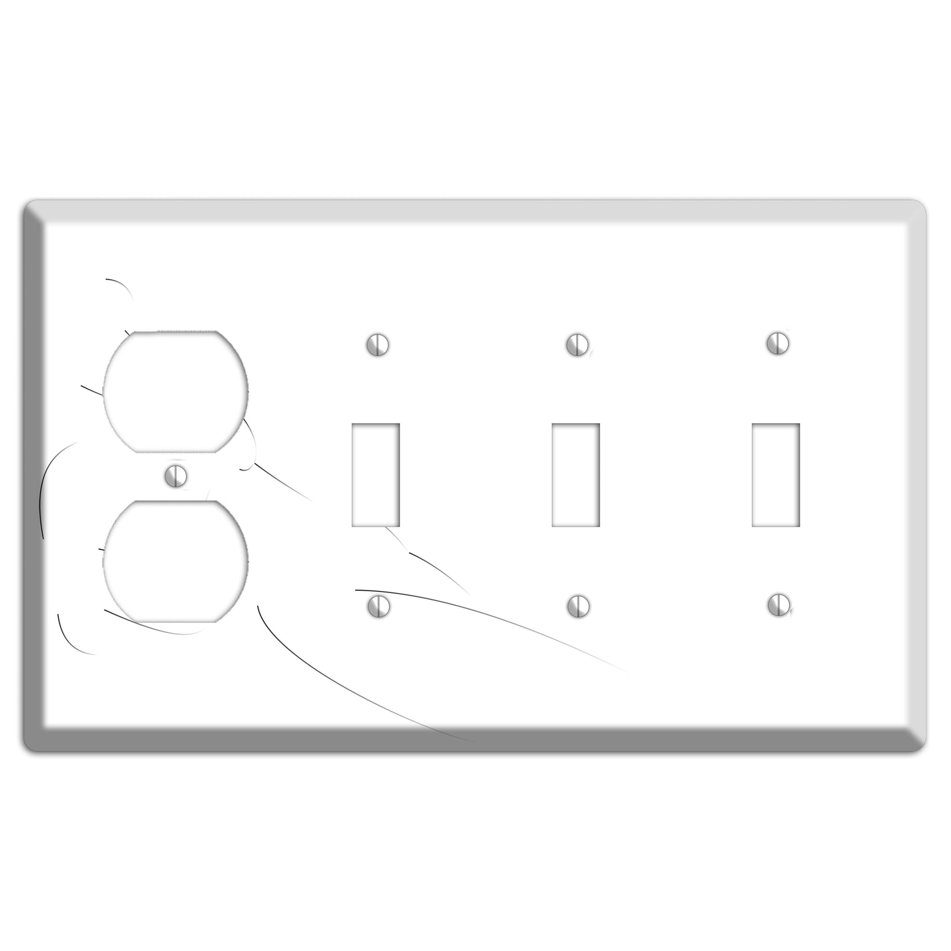 Abstrract Nude Figure Duplex / 3 Toggle Wallplate