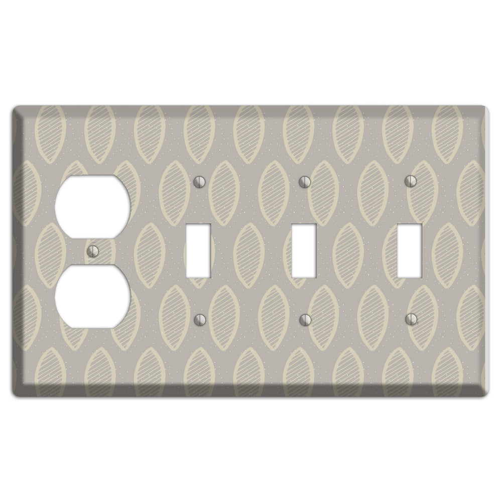 Simple Scandanavian Style W Duplex / 3 Toggle Wallplate
