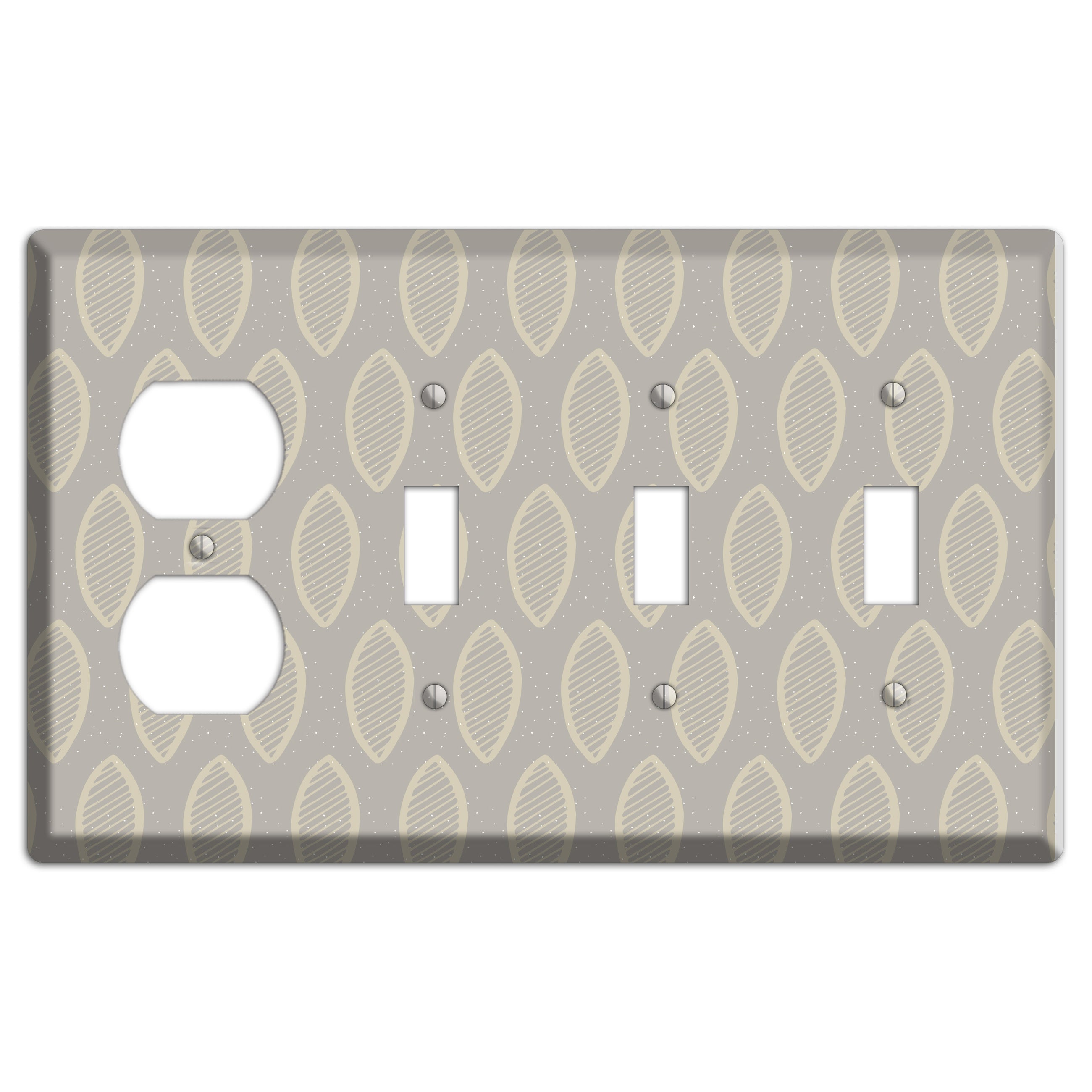 Simple Scandanavian Style W Duplex / 3 Toggle Wallplate